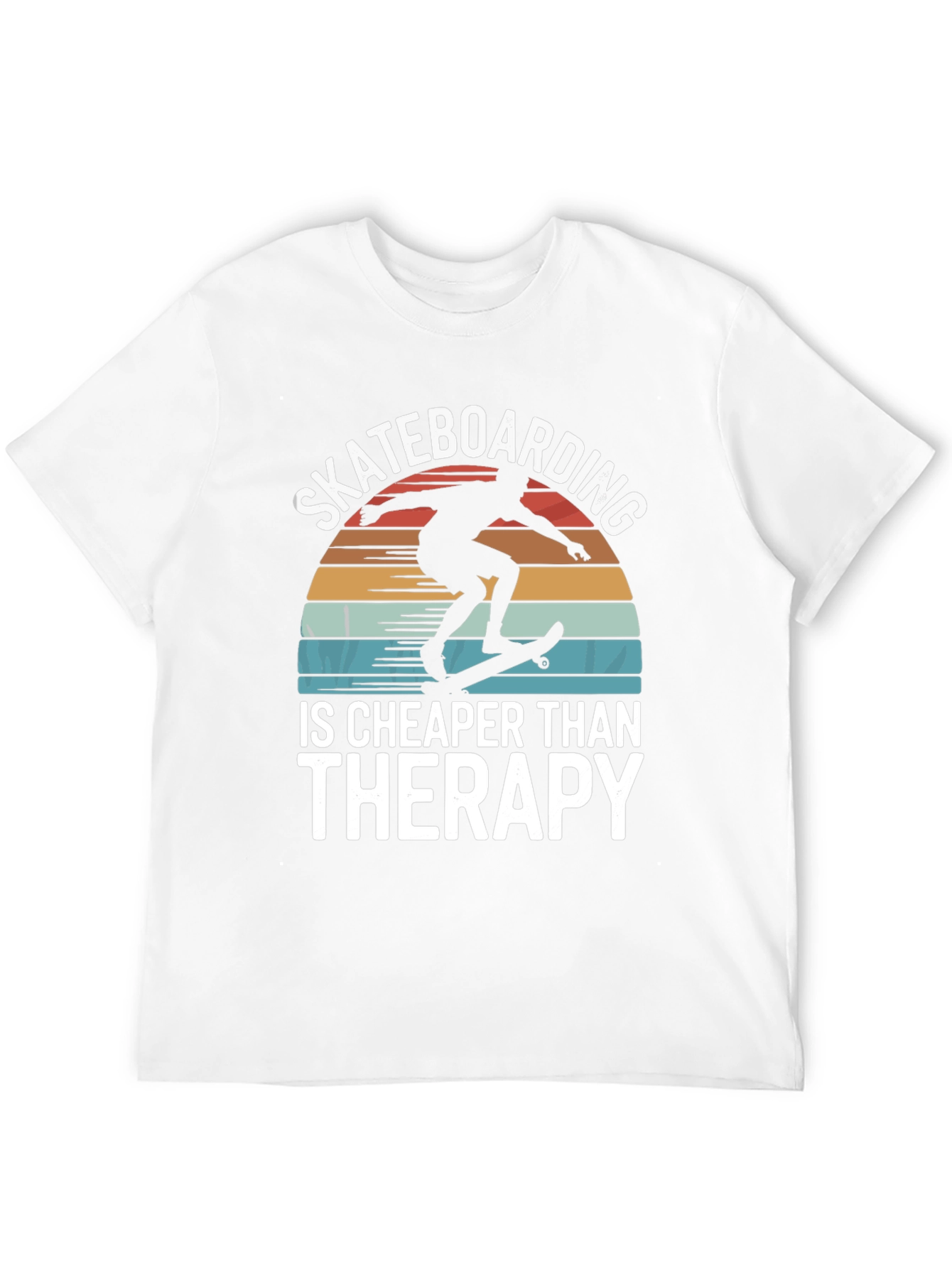 Black Skateboarding is Cheaper Than Therapy Graphic Tee view 12