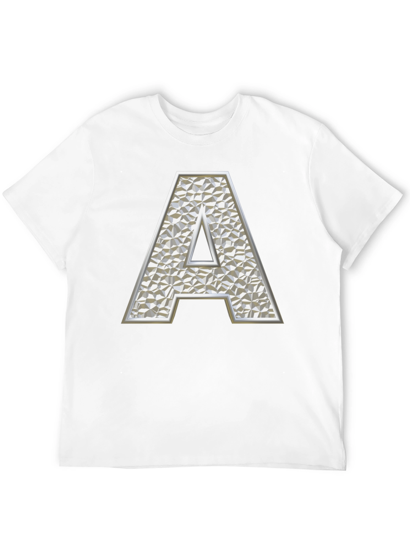 Letter "A" Graphic Print Black T-Shirt - 12