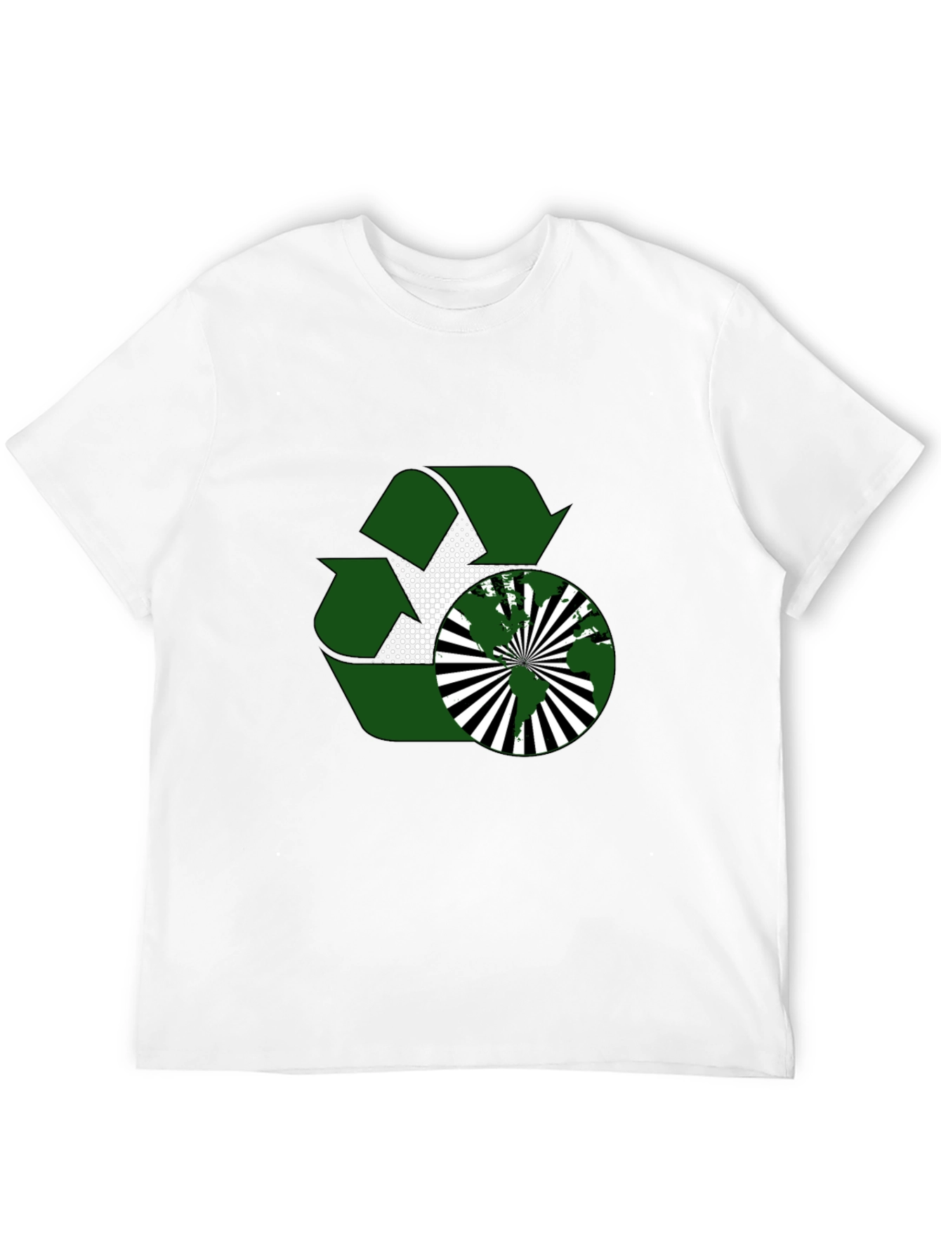 Black Eco-Friendly Recycle Design T-Shirt view 12
