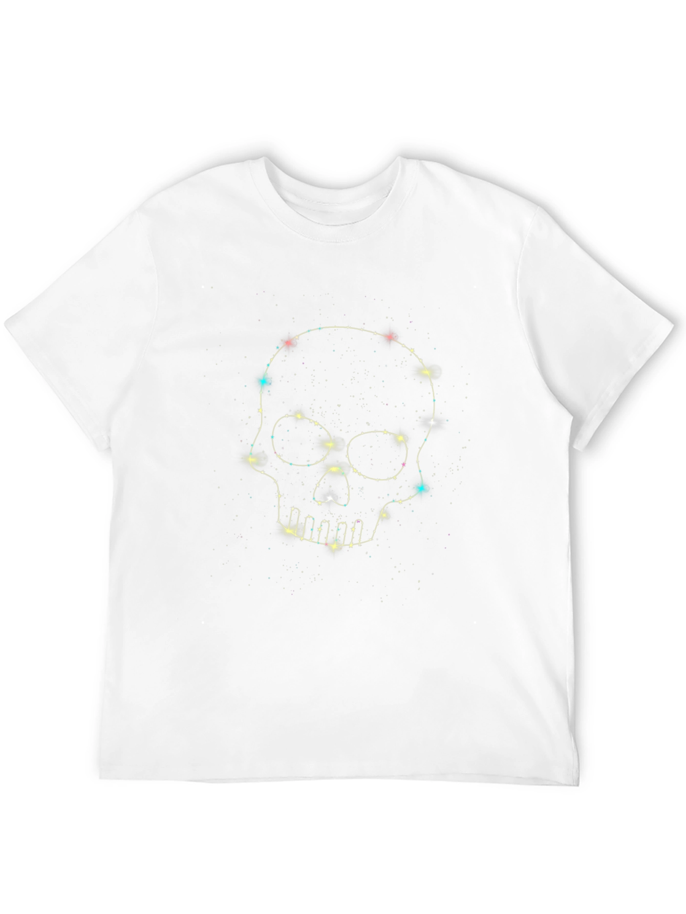 Black Starry Skull Graphic Tee - Men's Black T-Shirt view 12