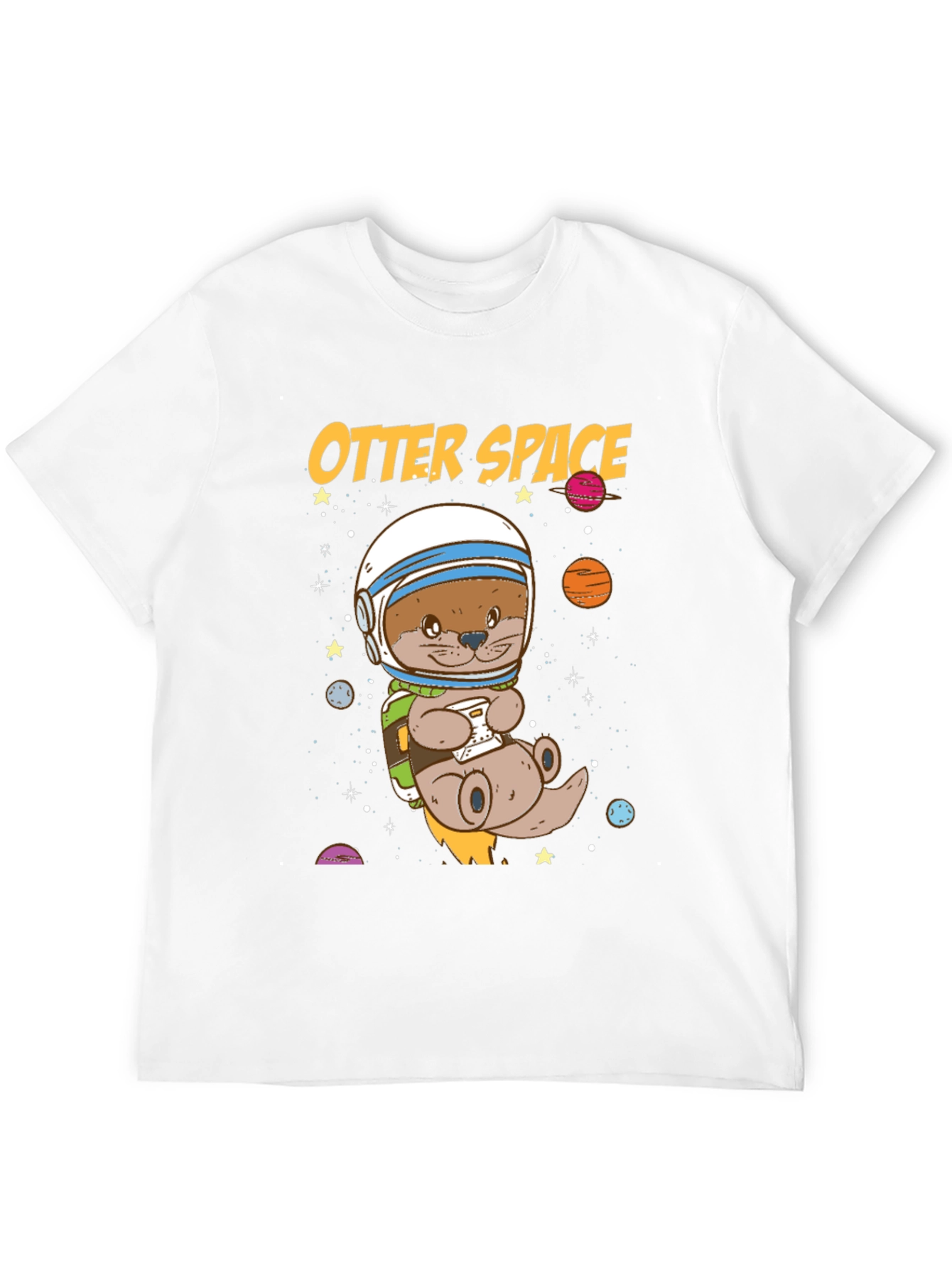 Black Otter Space Graphic T-Shirt - Astronaut Animal Tee view 12