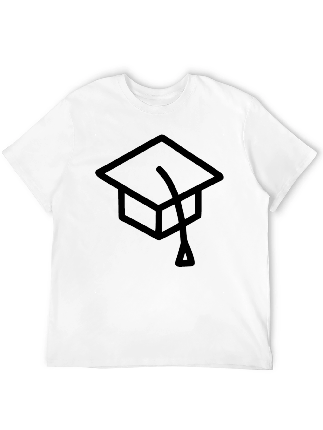 Black Graduation Cap Graphic Tee - Classic Black T-Shirt view 12