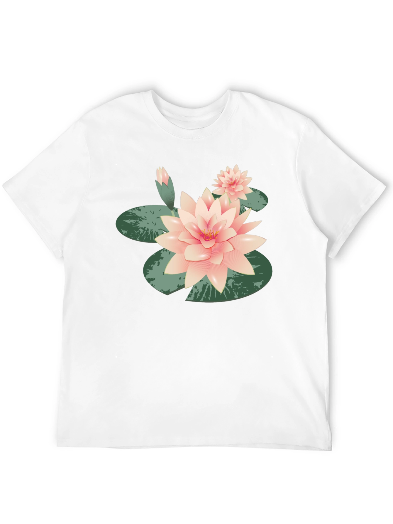 Black Lotus Flower Graphic Tee - Black Cotton Casual view 12