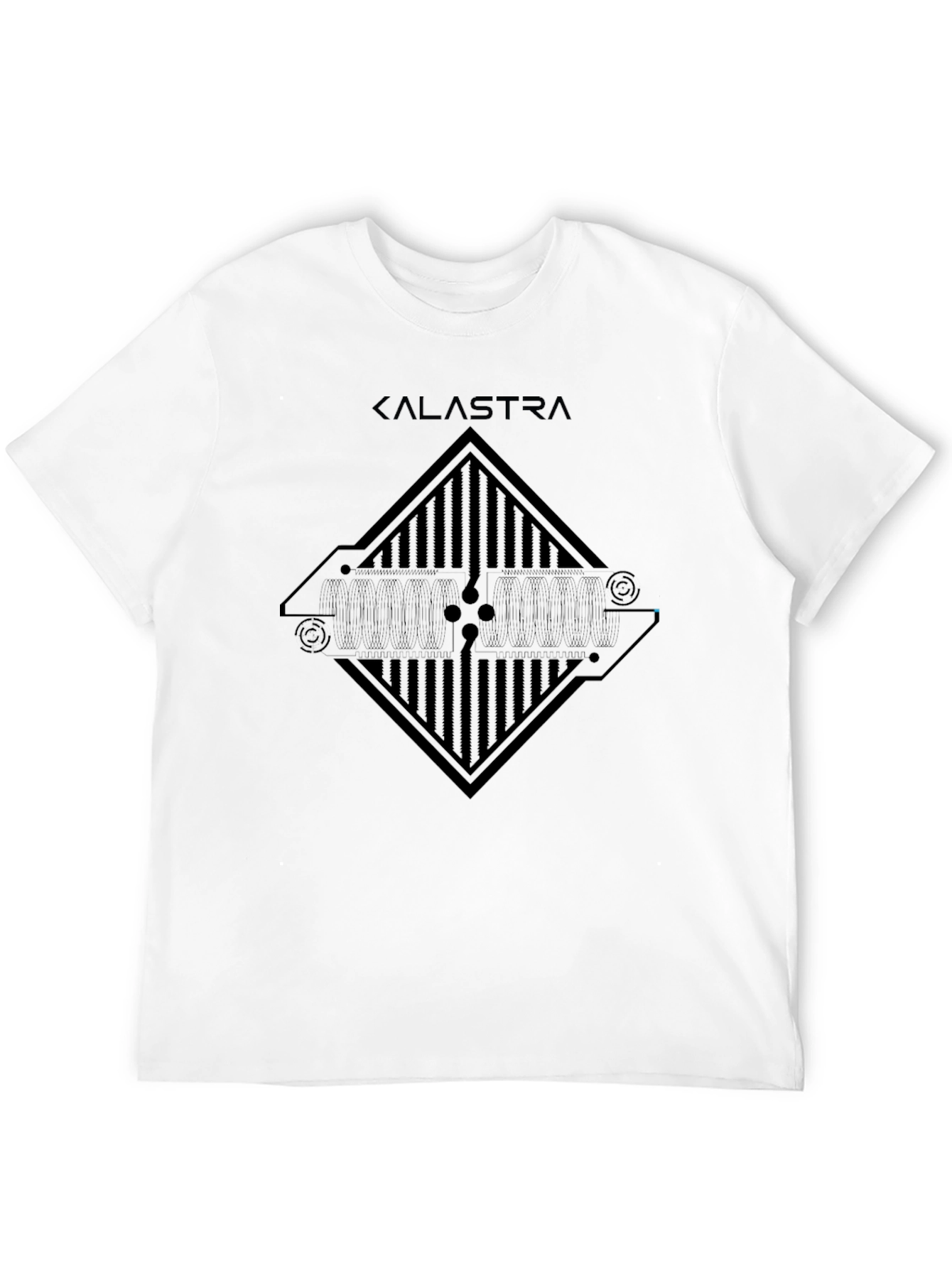 Black Kalastra Black Graphic Tee - Circuit Design T-Shirt view 12