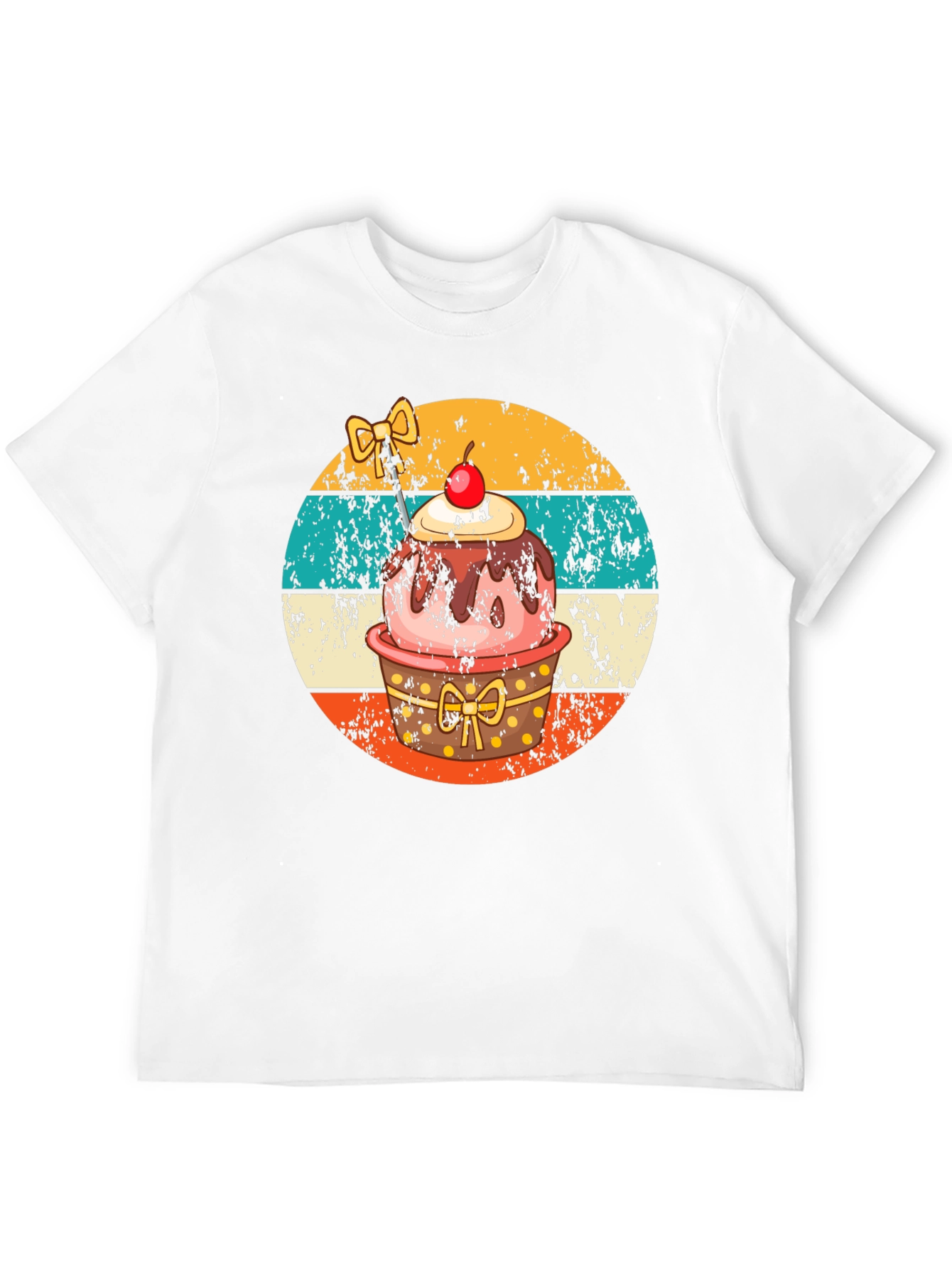 Black Retro Cupcake T-Shirt - Sweet Treat Design view 12