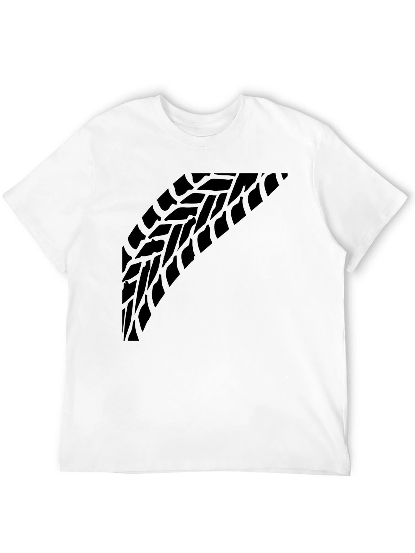 Black Tire Tread Graphic Tee - Black Crew Neck view 12
