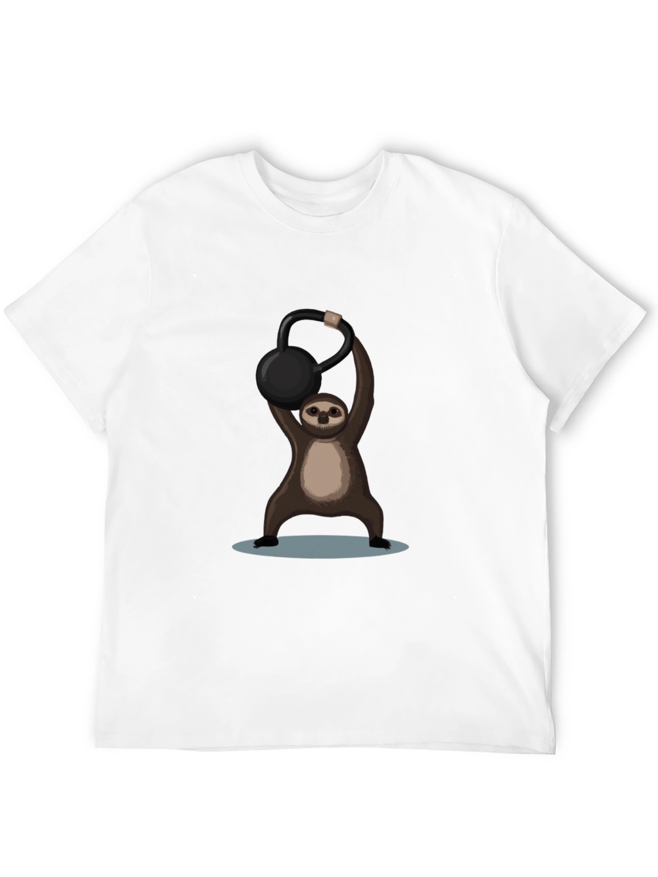 Black Funny Sloth Kettlebell Black T-Shirt view 12