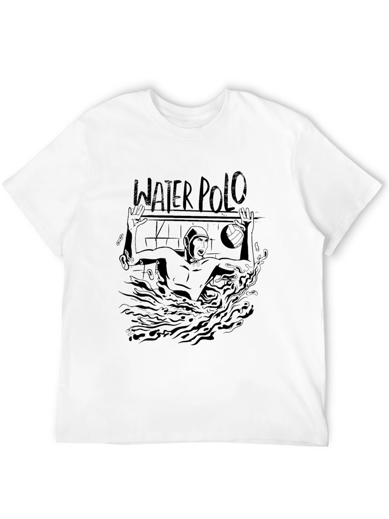 Black Water Polo Graphic T-Shirt for Athletes view 12