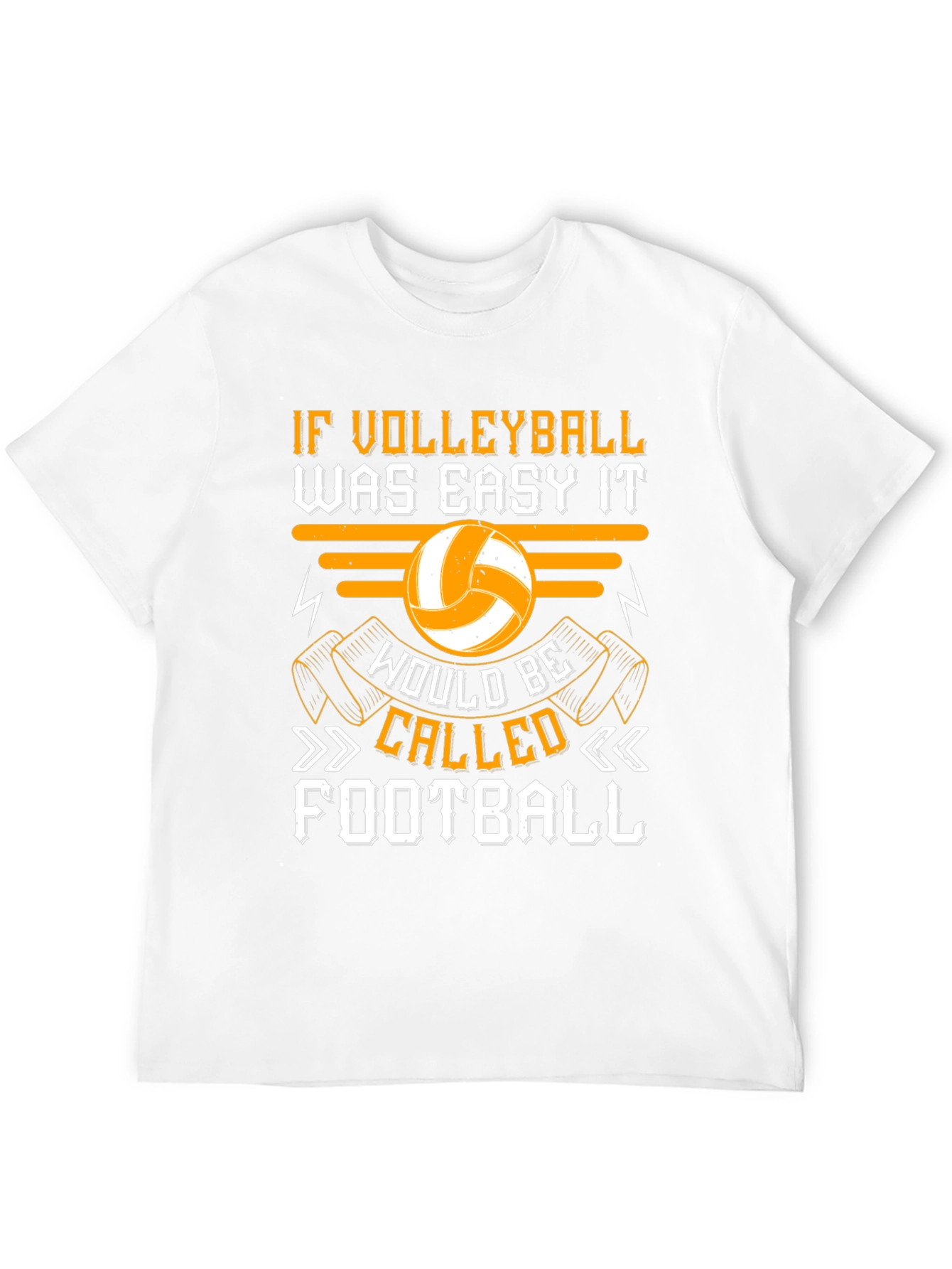 Black Volleyball Graphic T-Shirt - "If Volleyball Was Easy" Design view 12