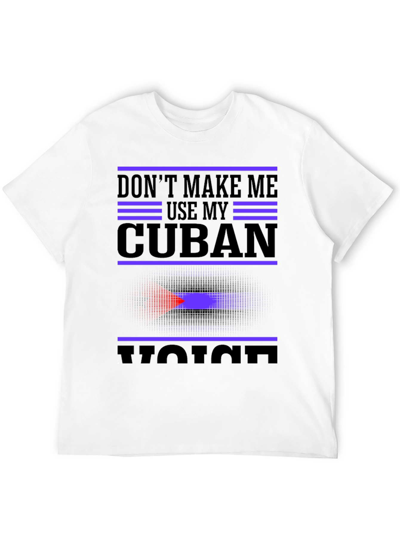 Black Cuban Voice Graphic T-Shirt - Novelty Tee view 12