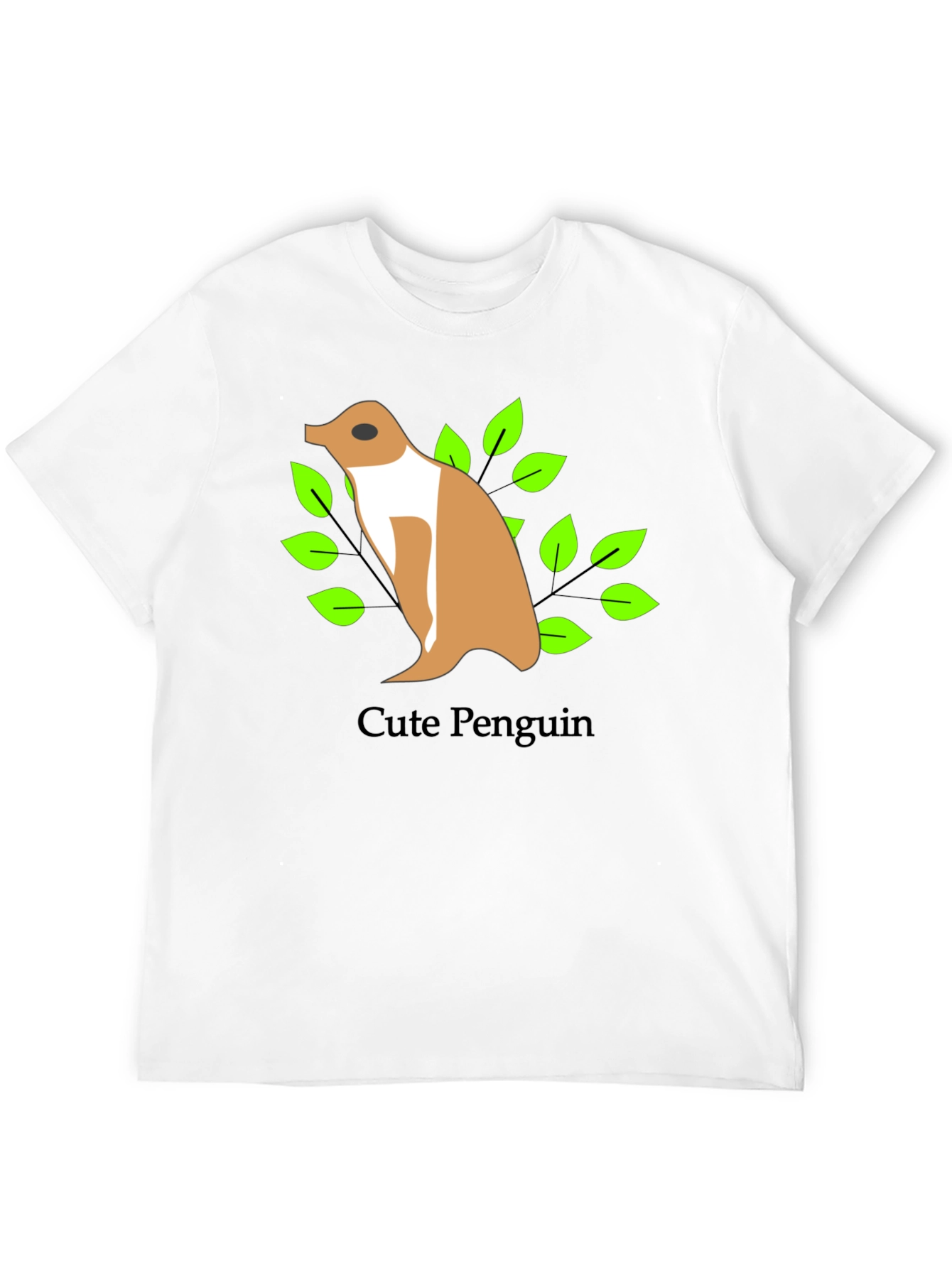 Black Cute Penguin Graphic Black T-Shirt view 12