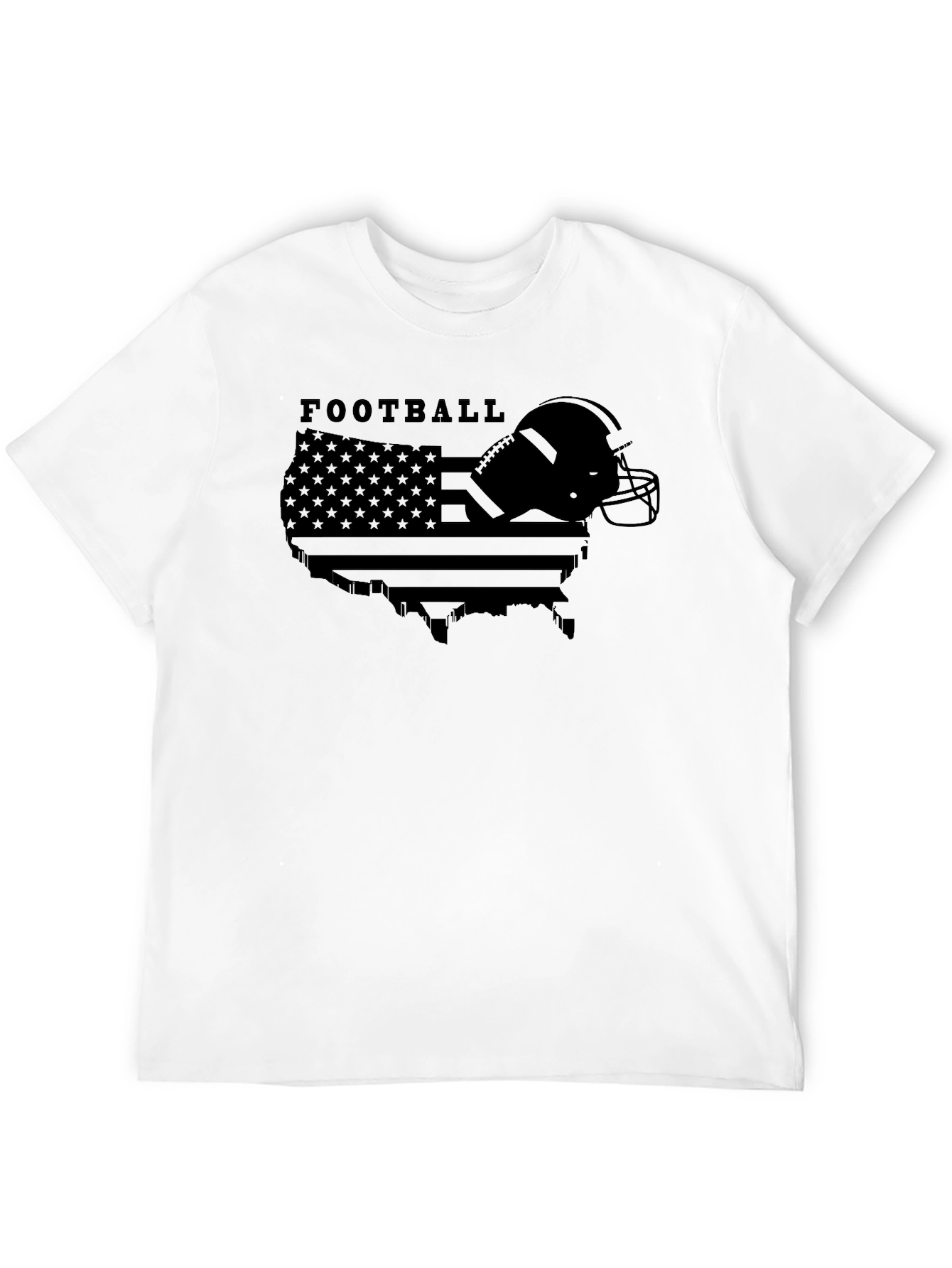 Black American Football USA Map Graphic T-Shirt view 12