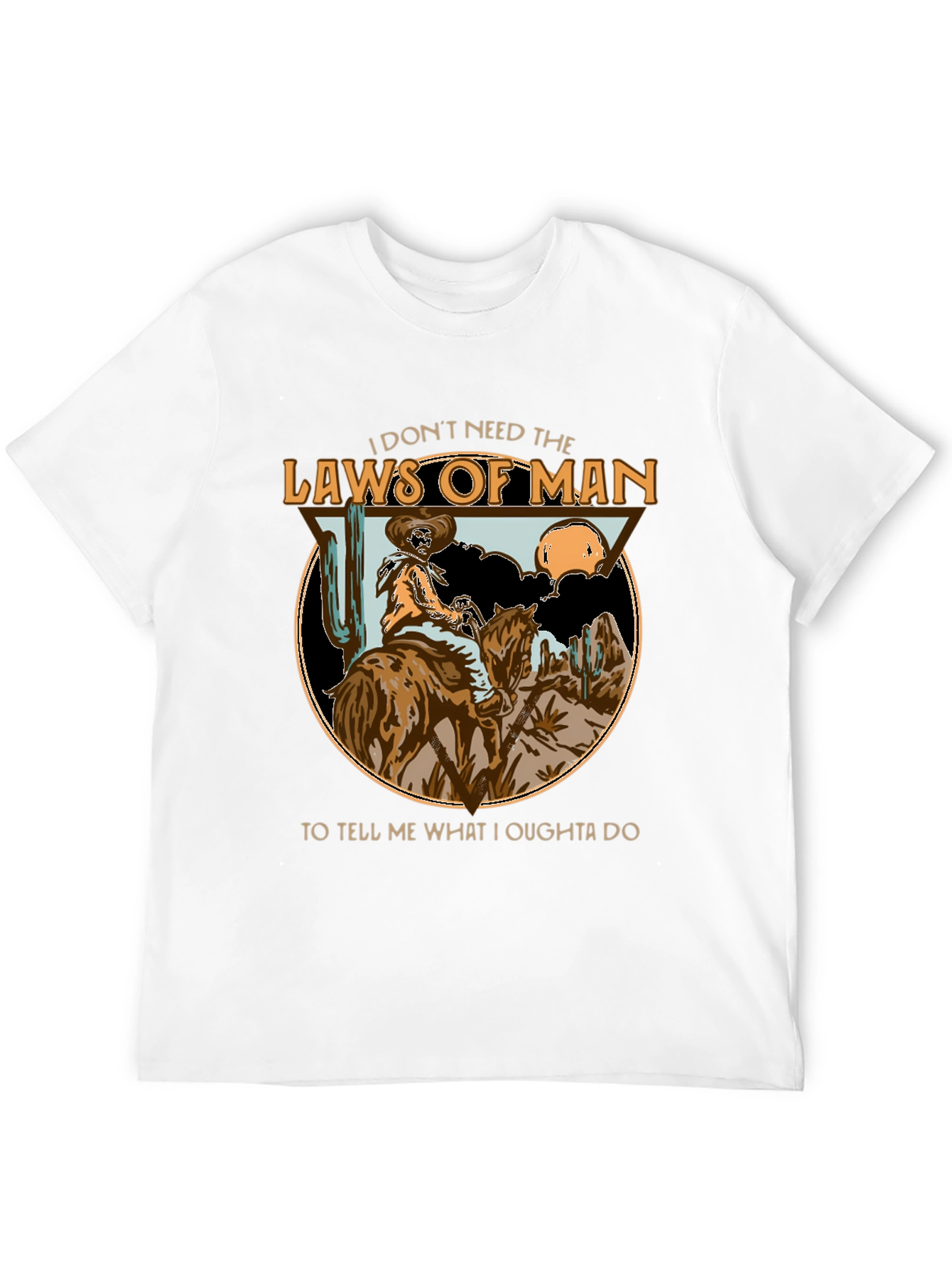 Black Cowboy Laws of Man T-Shirt view 12