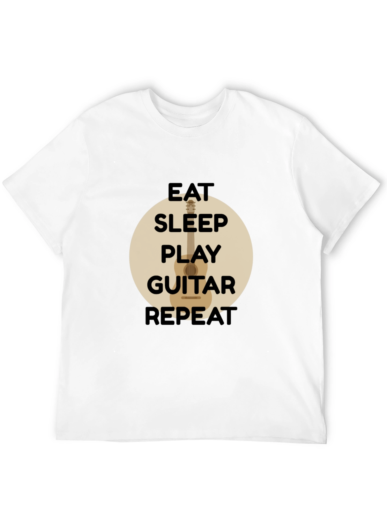 Black Eat Sleep Play Guitar Repeat Black T-Shirt view 12