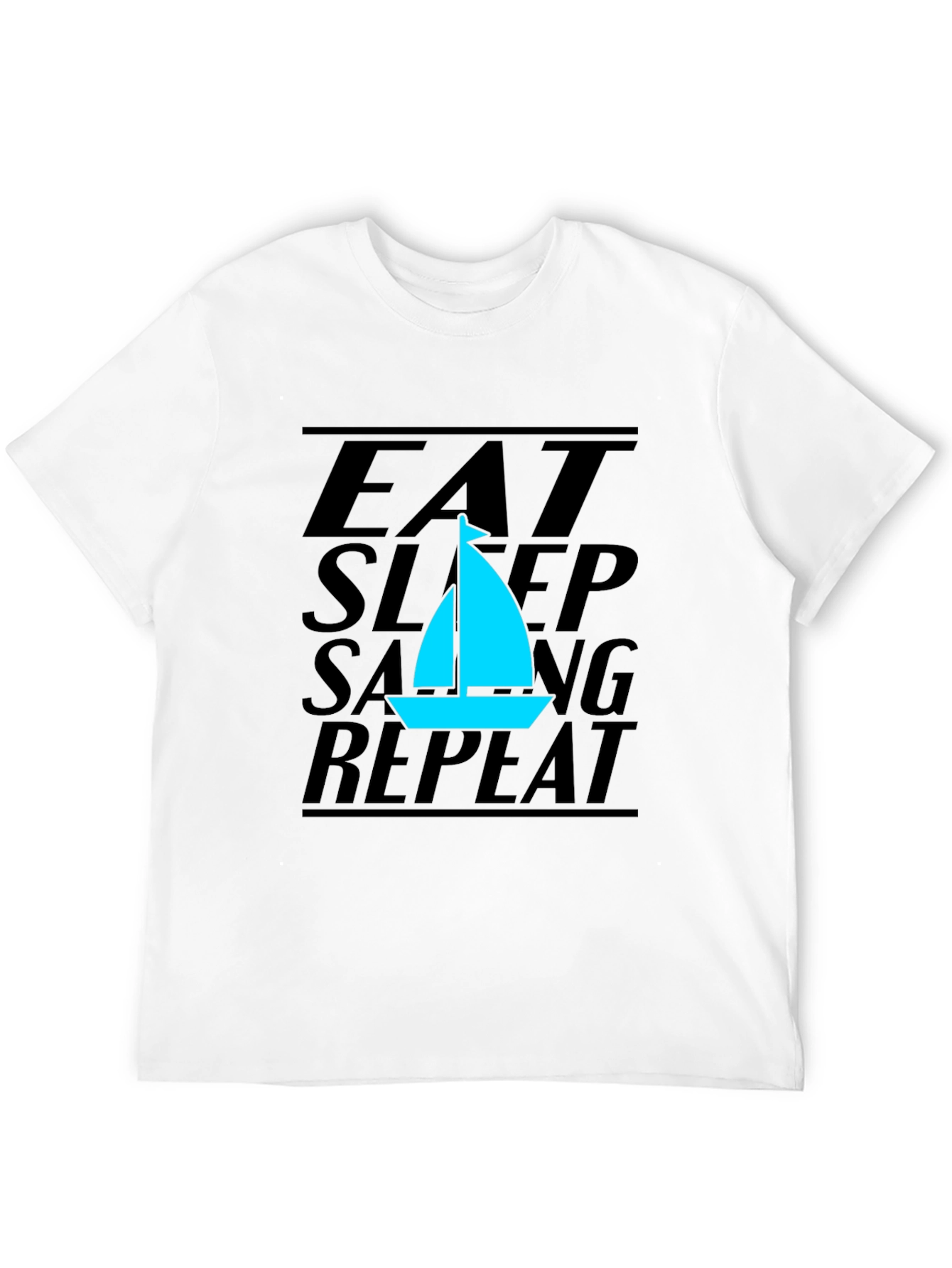 Black Eat Sleep Sailing Repeat Black T-Shirt view 12