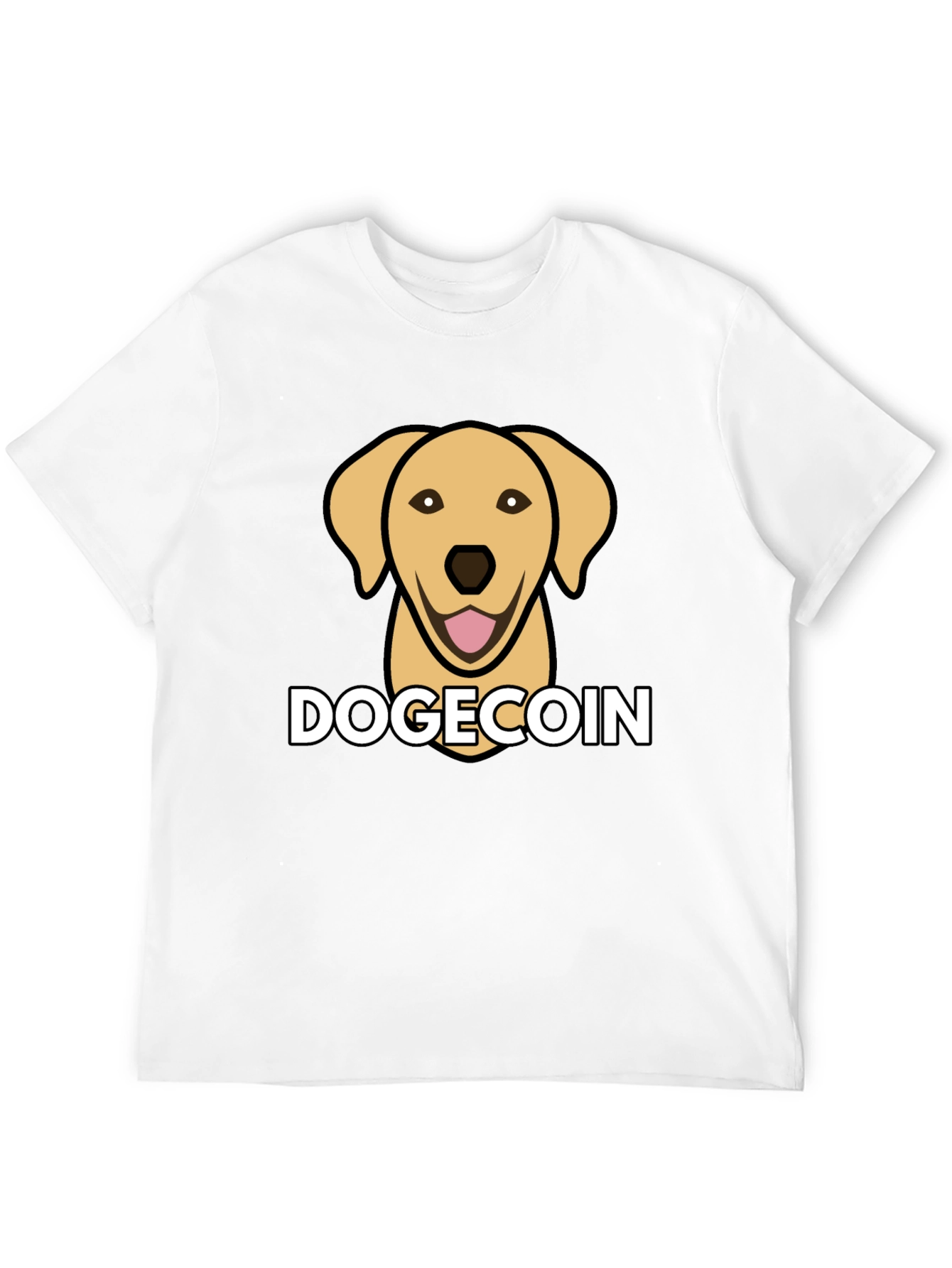 Black Dogecoin Dog Head Black T-Shirt view 12