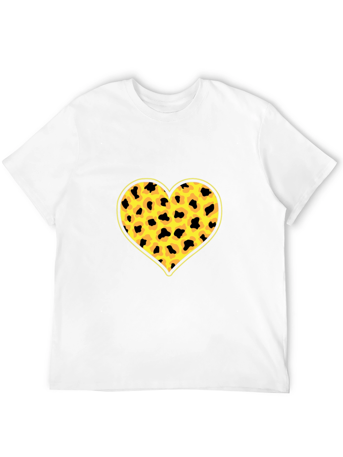 Black Leopard Heart Print Black T-Shirt view 12