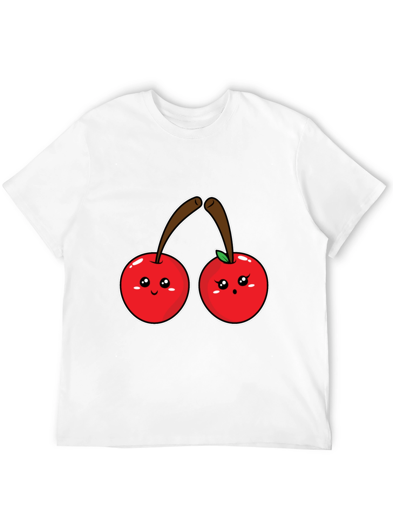 Black Cute Cherry Graphic Black Tee Shirt view 12