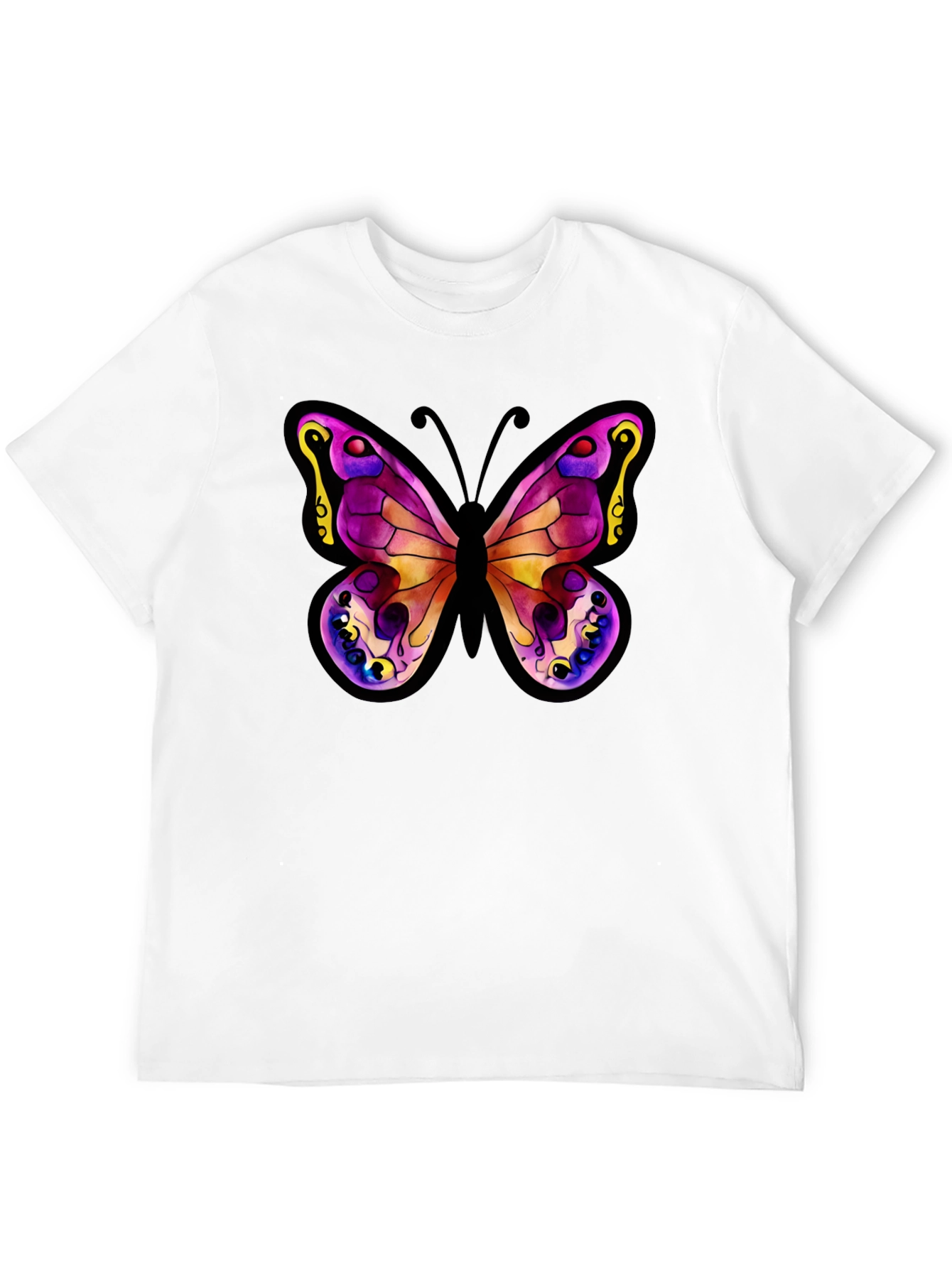 Black Butterfly Graphic Tee - Stylish Black Cotton Shirt view 12