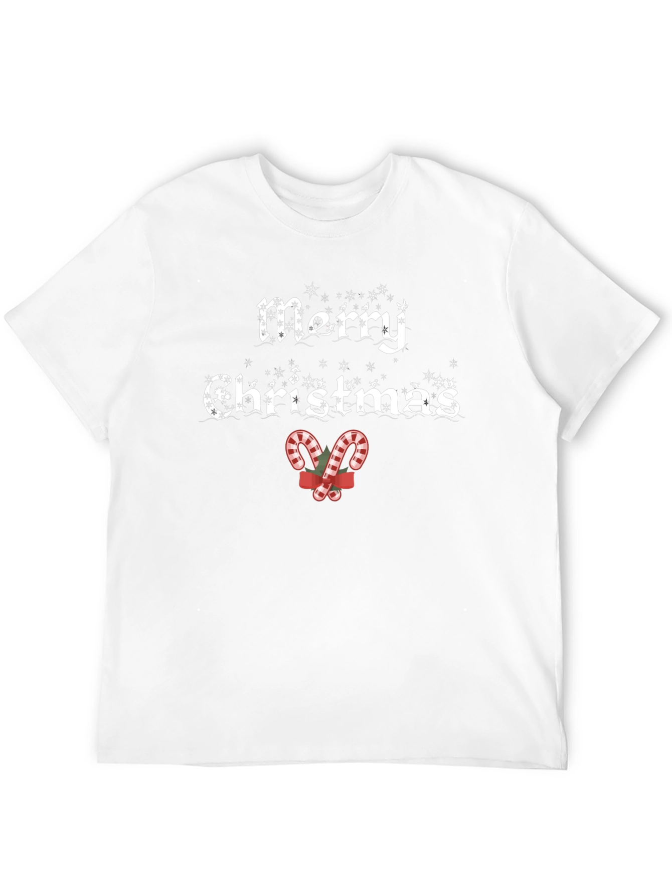 Black Merry Christmas Candy Cane T-Shirt view 12