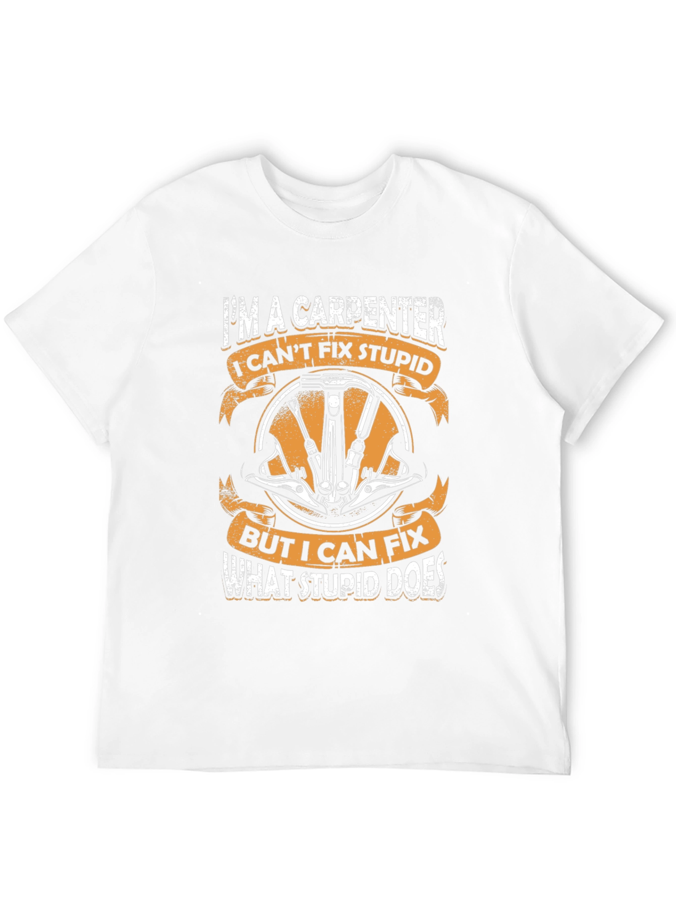 Black Carpenter T-Shirt - I Can't Fix Stupid view 12