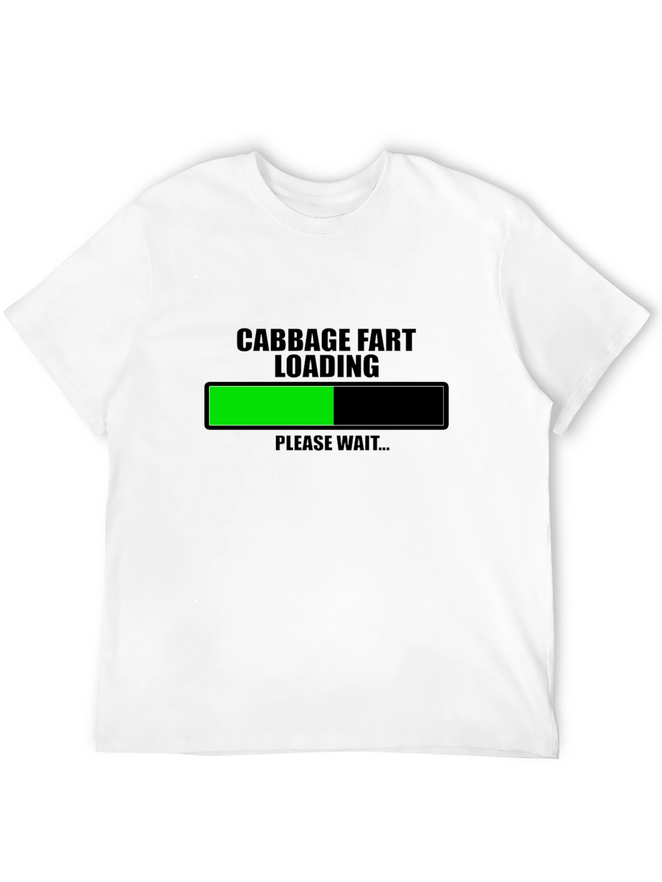 Black Cabbage Fart Loading Funny Graphic T-Shirt view 12