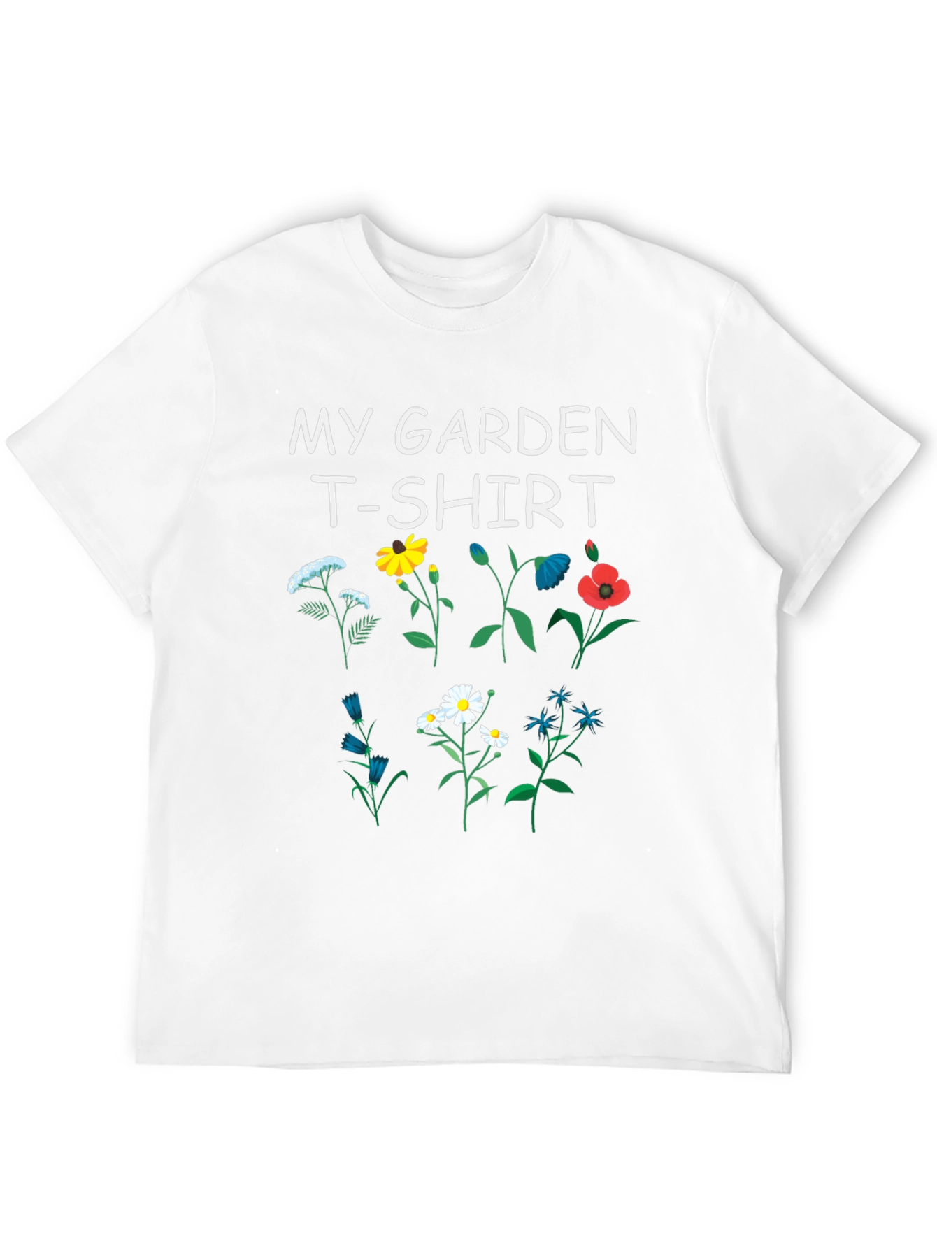 Black My Garden T-Shirt: Floral Design view 12
