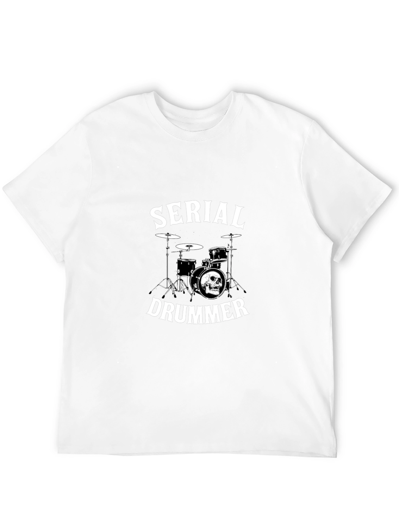 Black Serial Drummer Graphic T-Shirt - Black Cotton Tee view 12