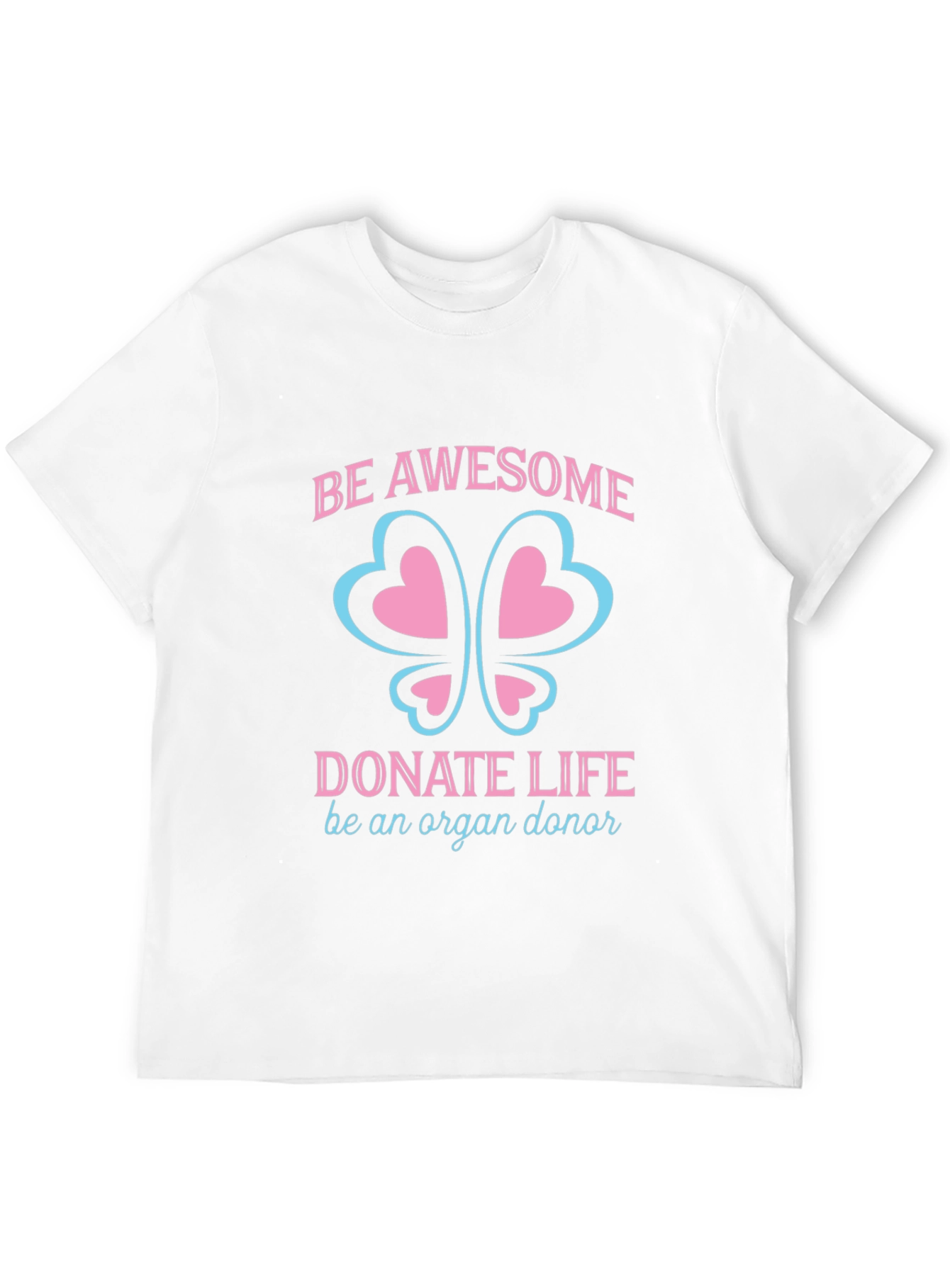 Black Be Awesome Donate Life Organ Donor T-Shirt view 12