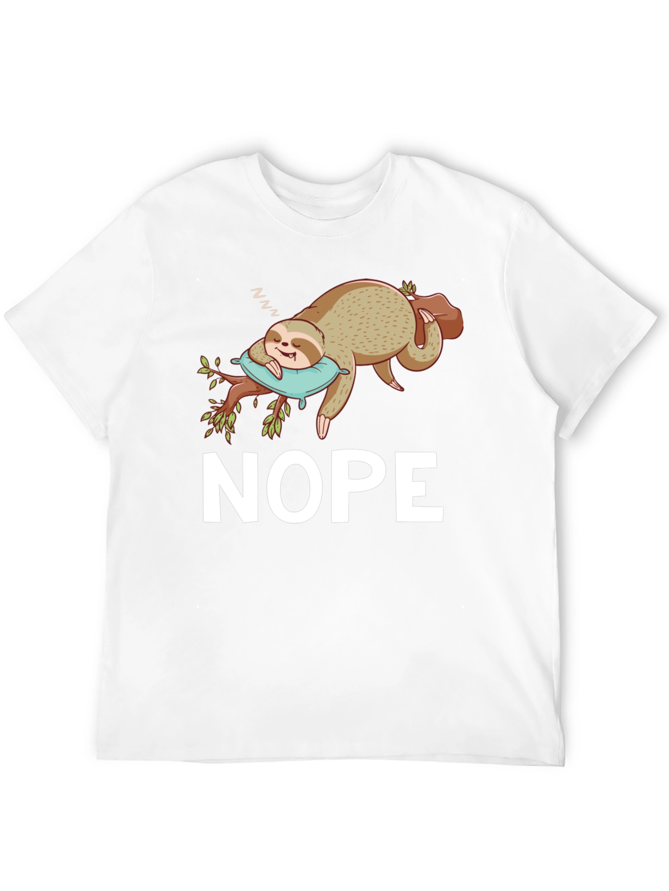 Black Nope Sloth T-Shirt - Sleepy & Funny view 12