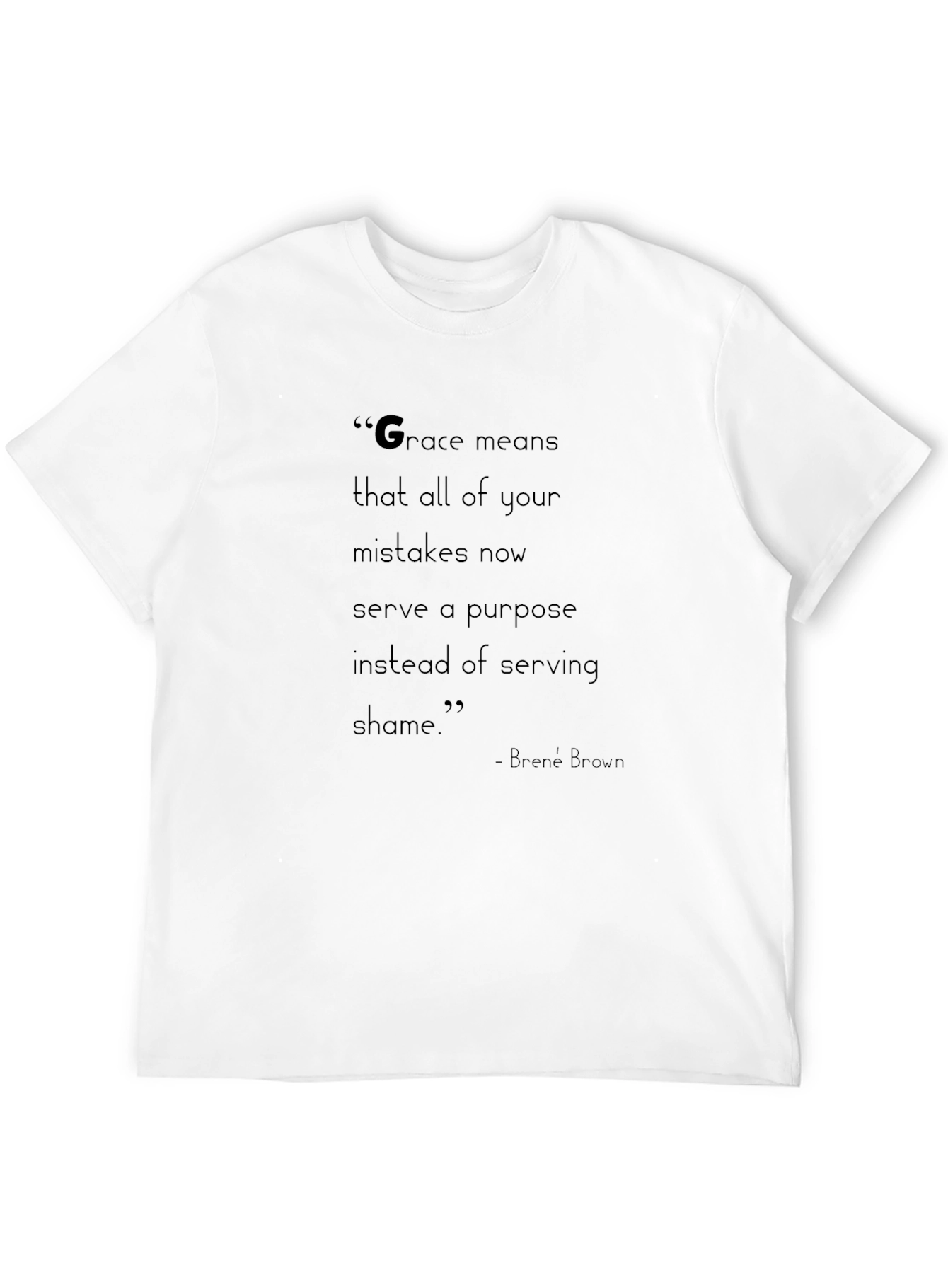 Black Inspirational Quote Tee - Brené Brown "Grace Means" view 12