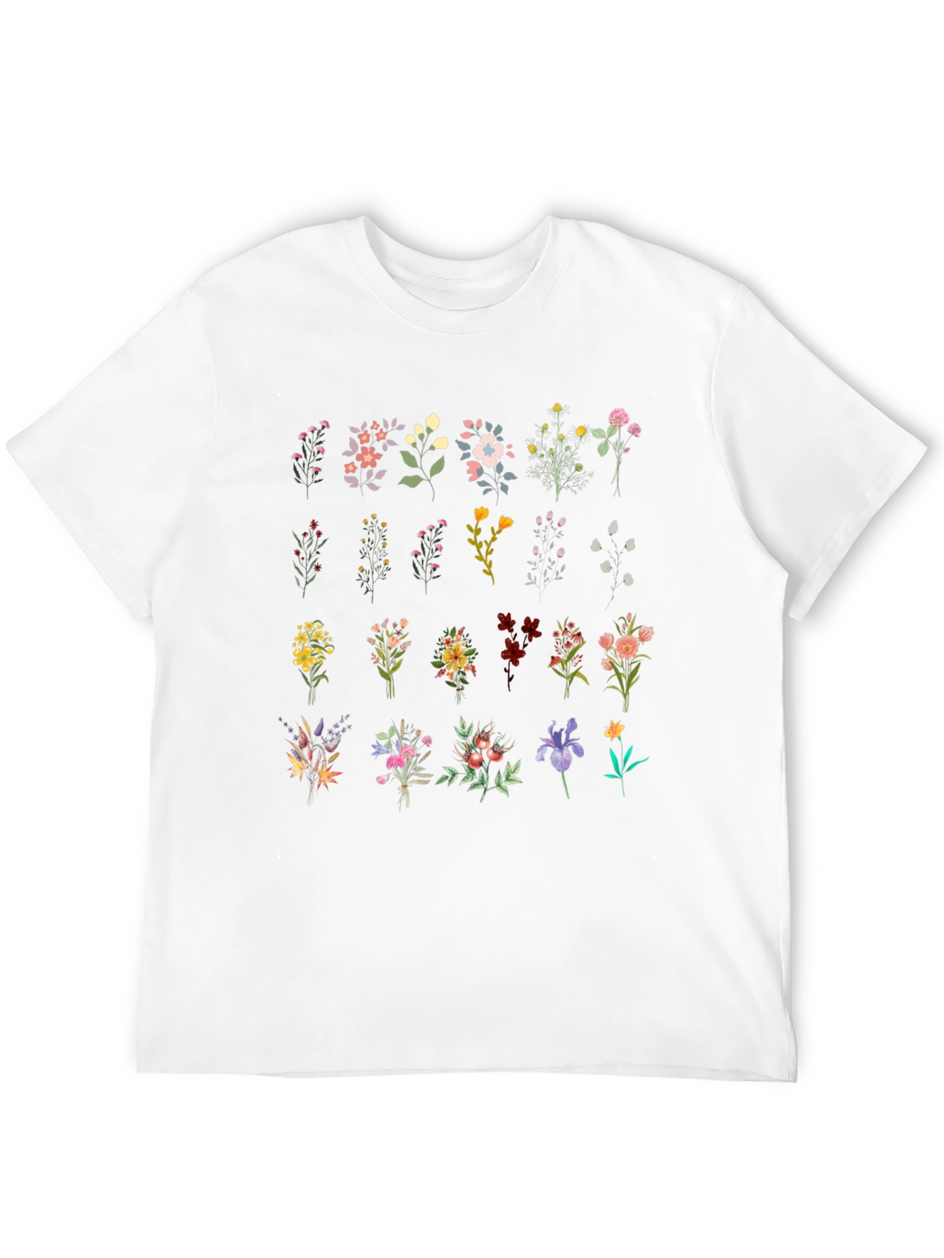 Floral Bouquet Print Black T-Shirt - 12