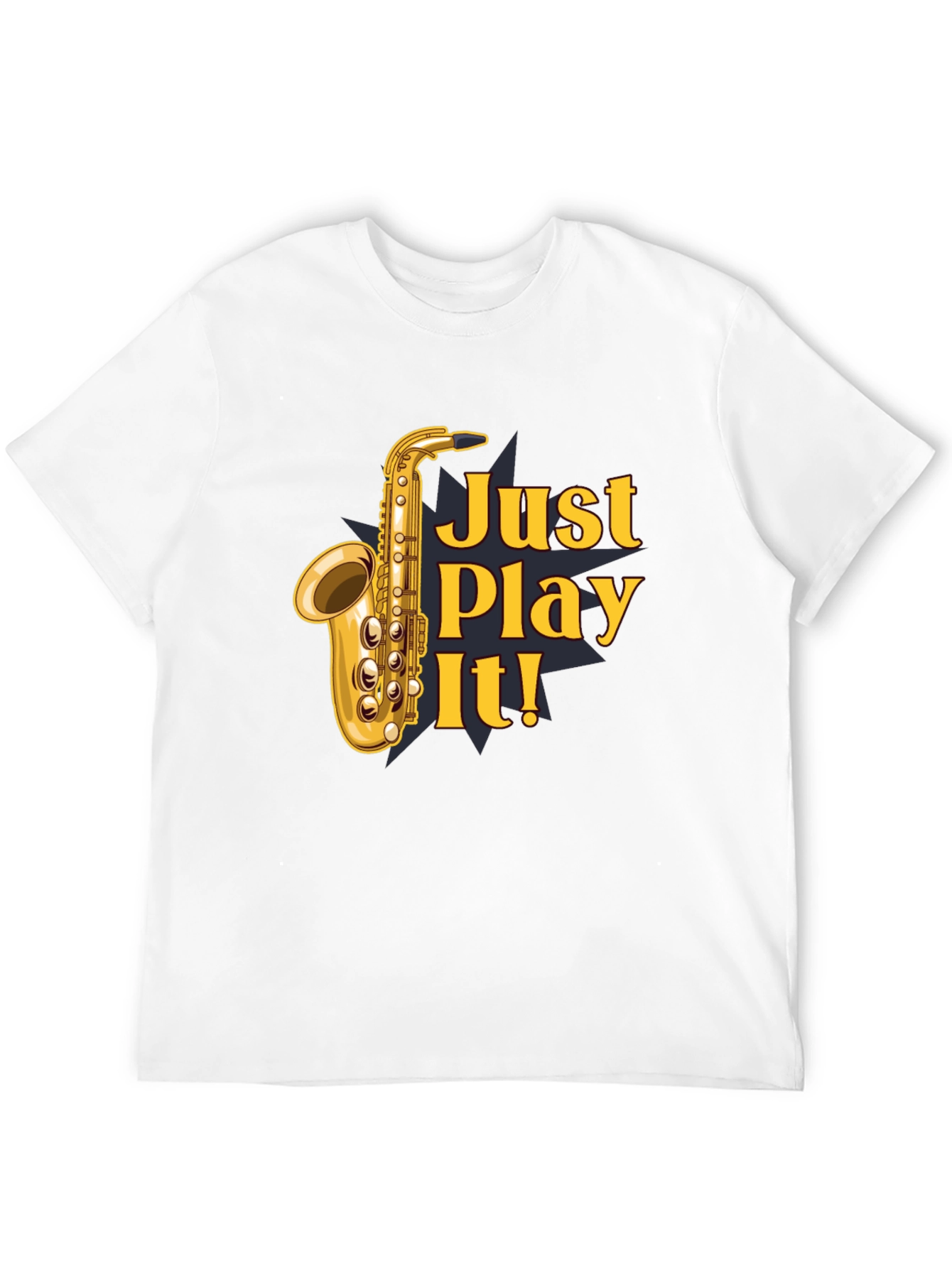 Black Just Play It! Saxophone Graphic T-Shirt - Black view 12