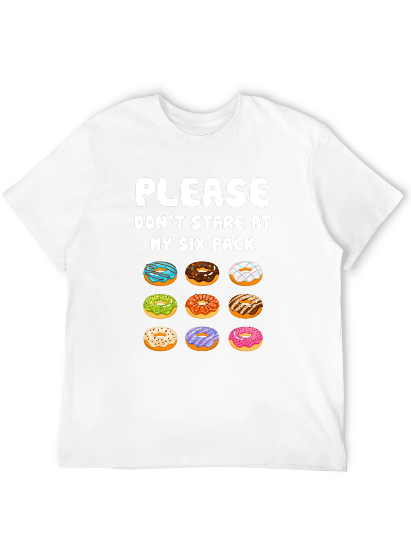 Black Funny Donut Six Pack T-Shirt view 12