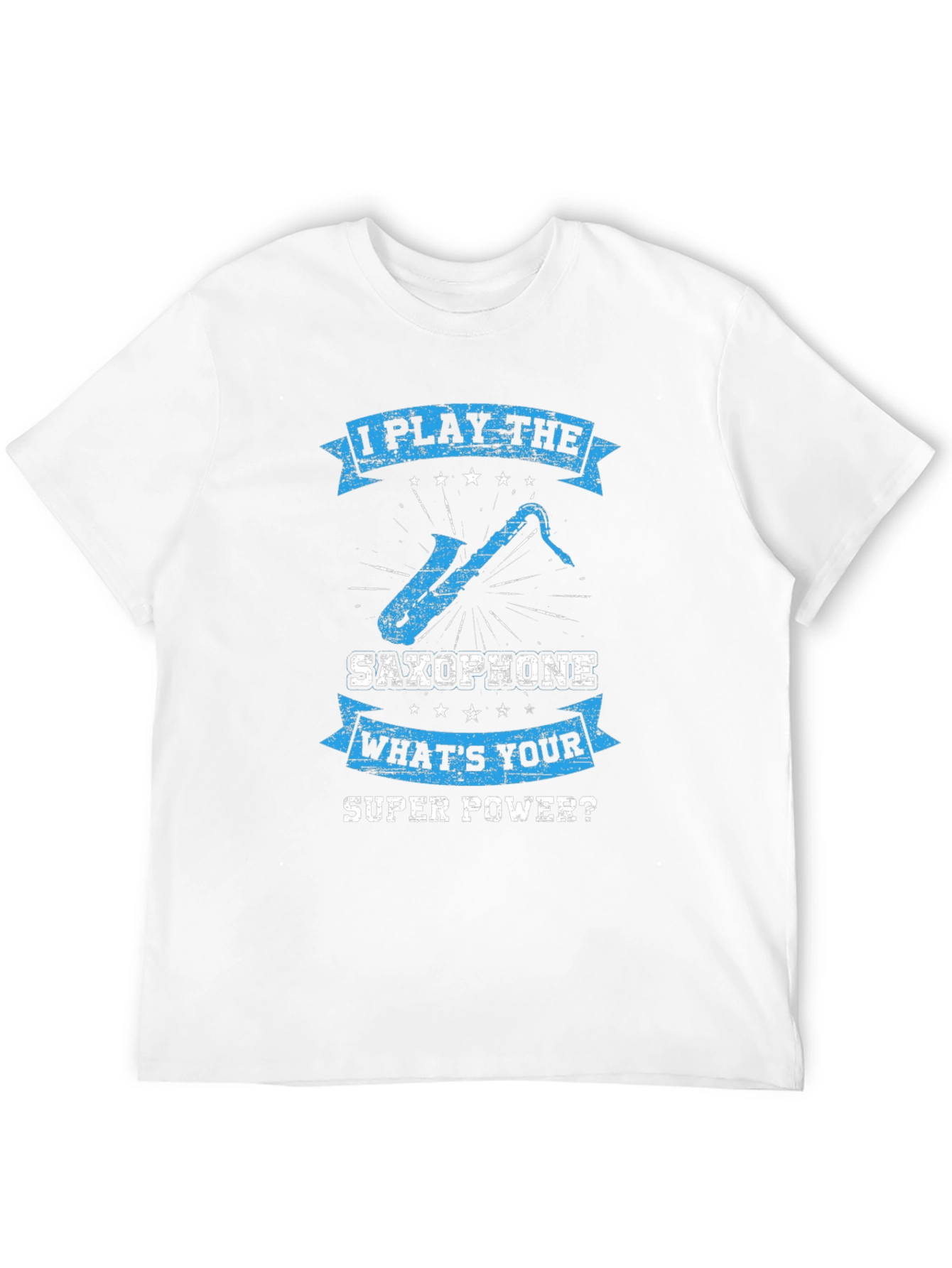 Black Saxophone Superpower T-Shirt - Musician Tee view 12