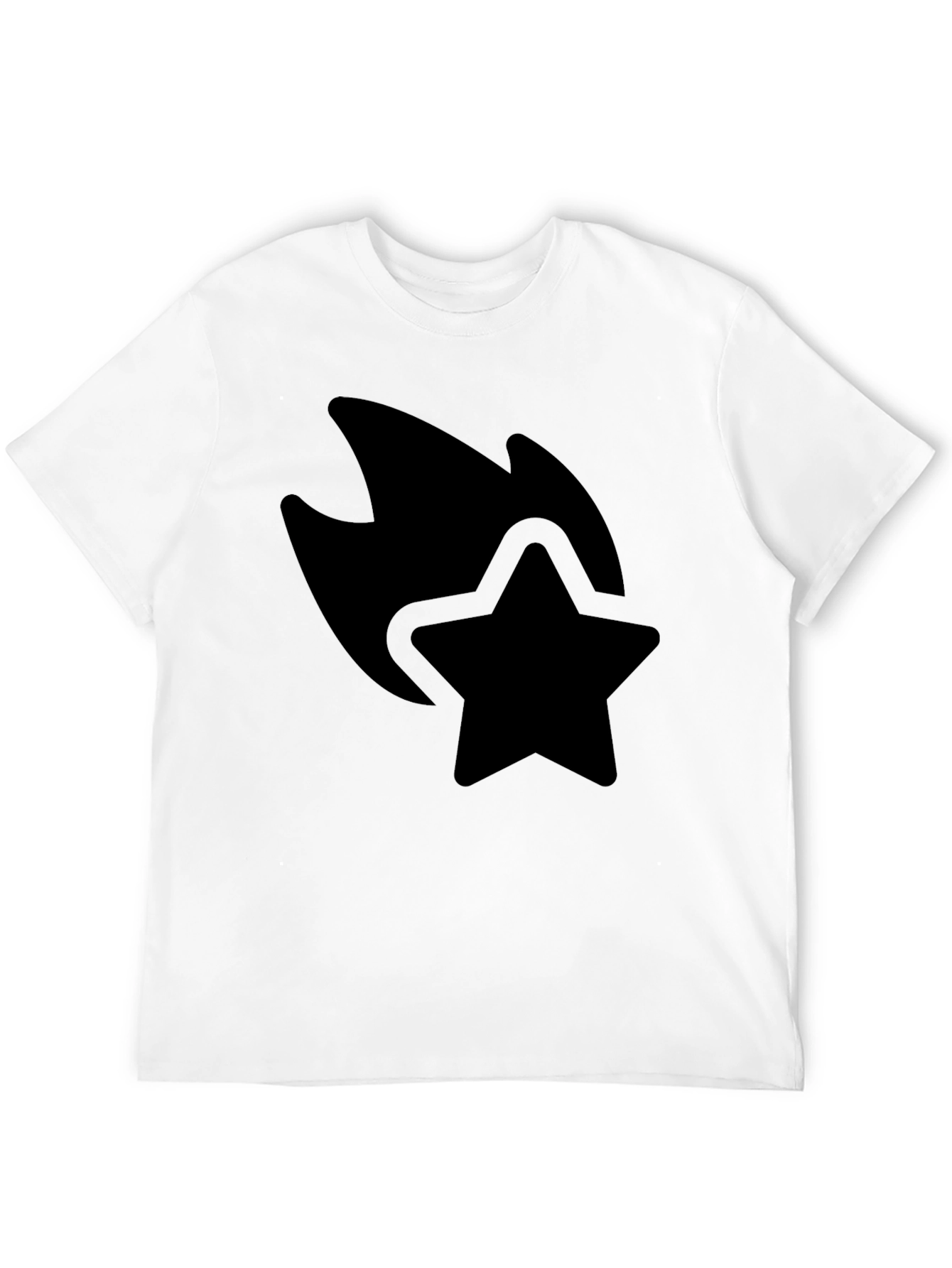 Black Star Comet Graphic Black T-Shirt Casual Wear view 12