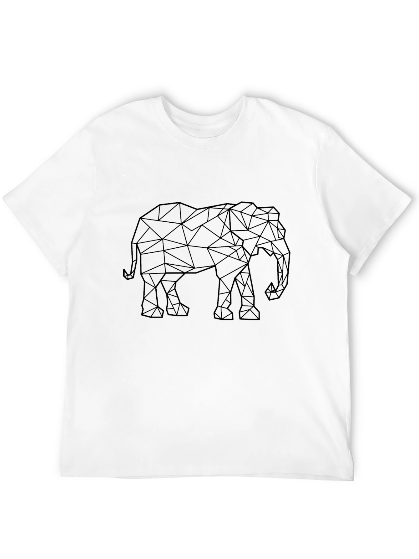 Black Geometric Elephant T-Shirt - Modern Style view 12