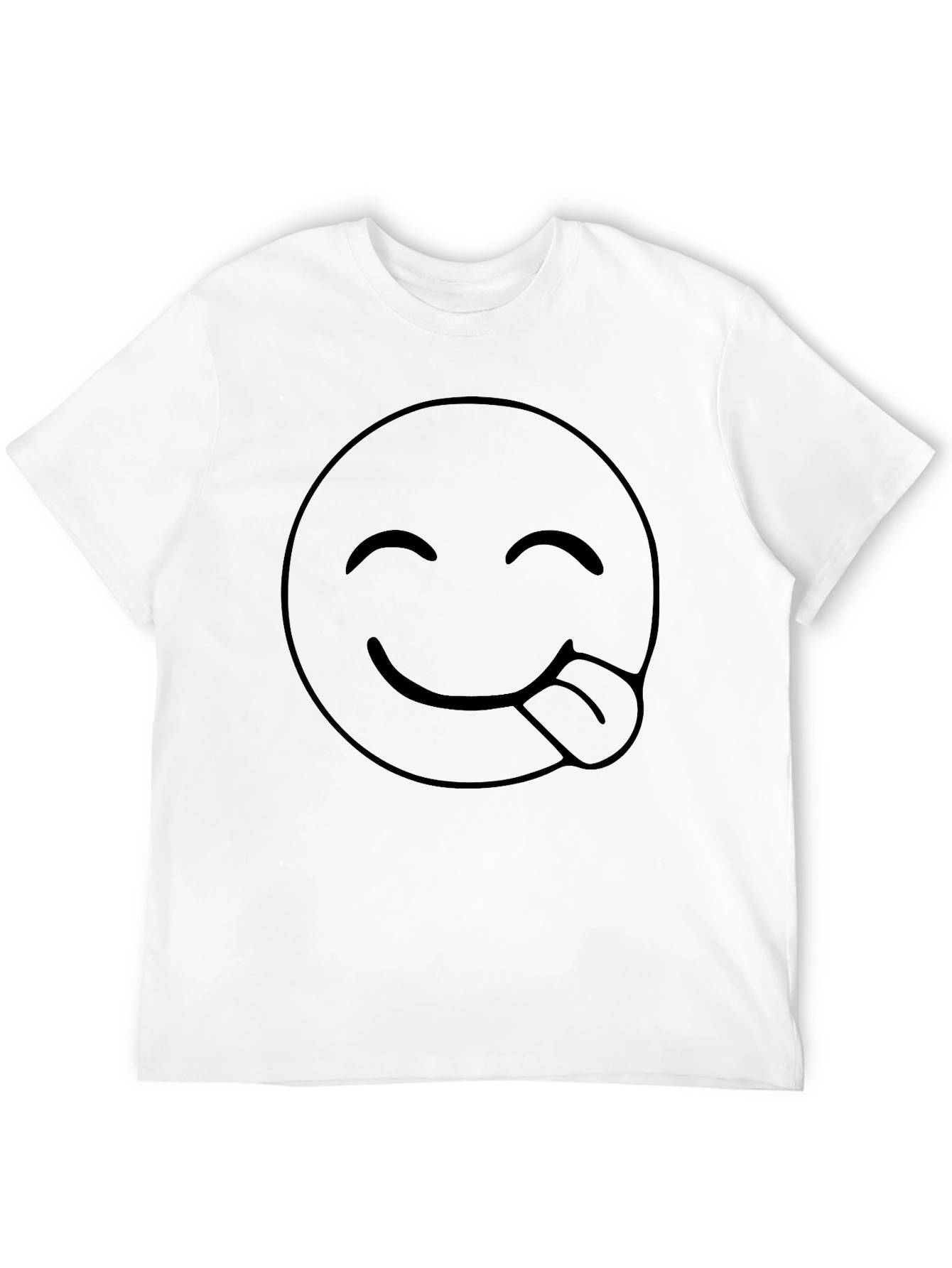 Black Emoji Tongue Out Black T-Shirt - Funny Casual Tee view 12