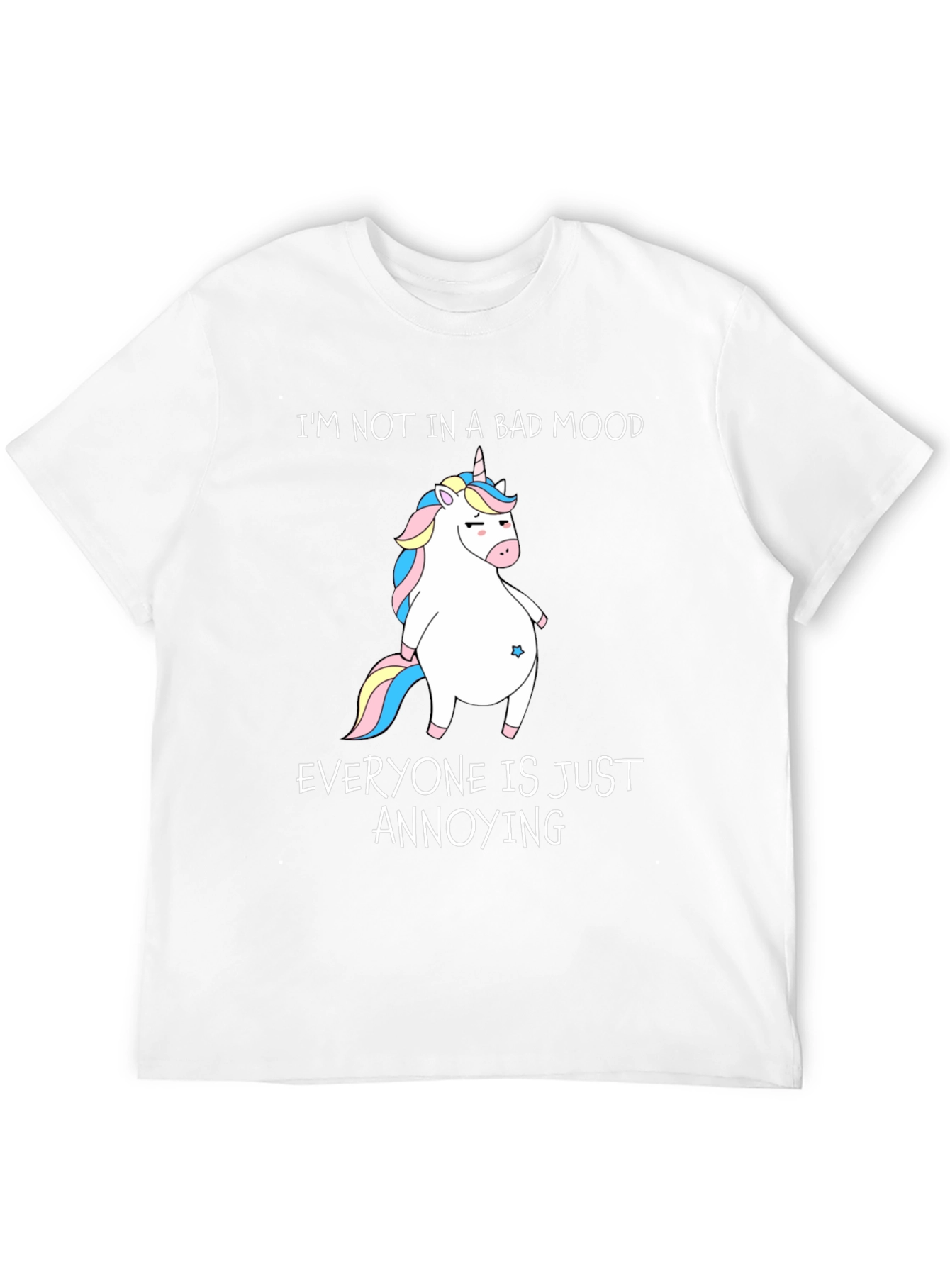 Black Funny Unicorn T-Shirt - I'm Not In A Bad Mood view 12