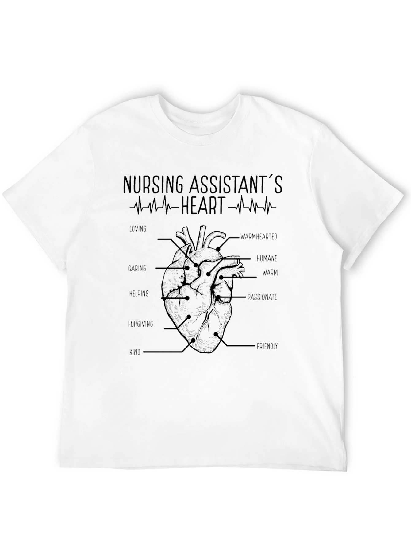 Black Nursing Assistant's Heart T-Shirt view 12