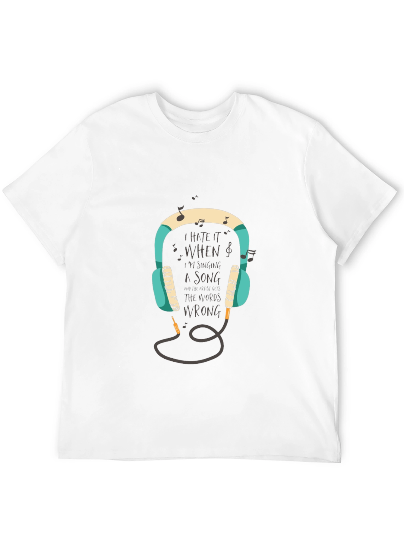 Black Music Lover's Tee: Headphones & Wrong Lyrics Humor view 12