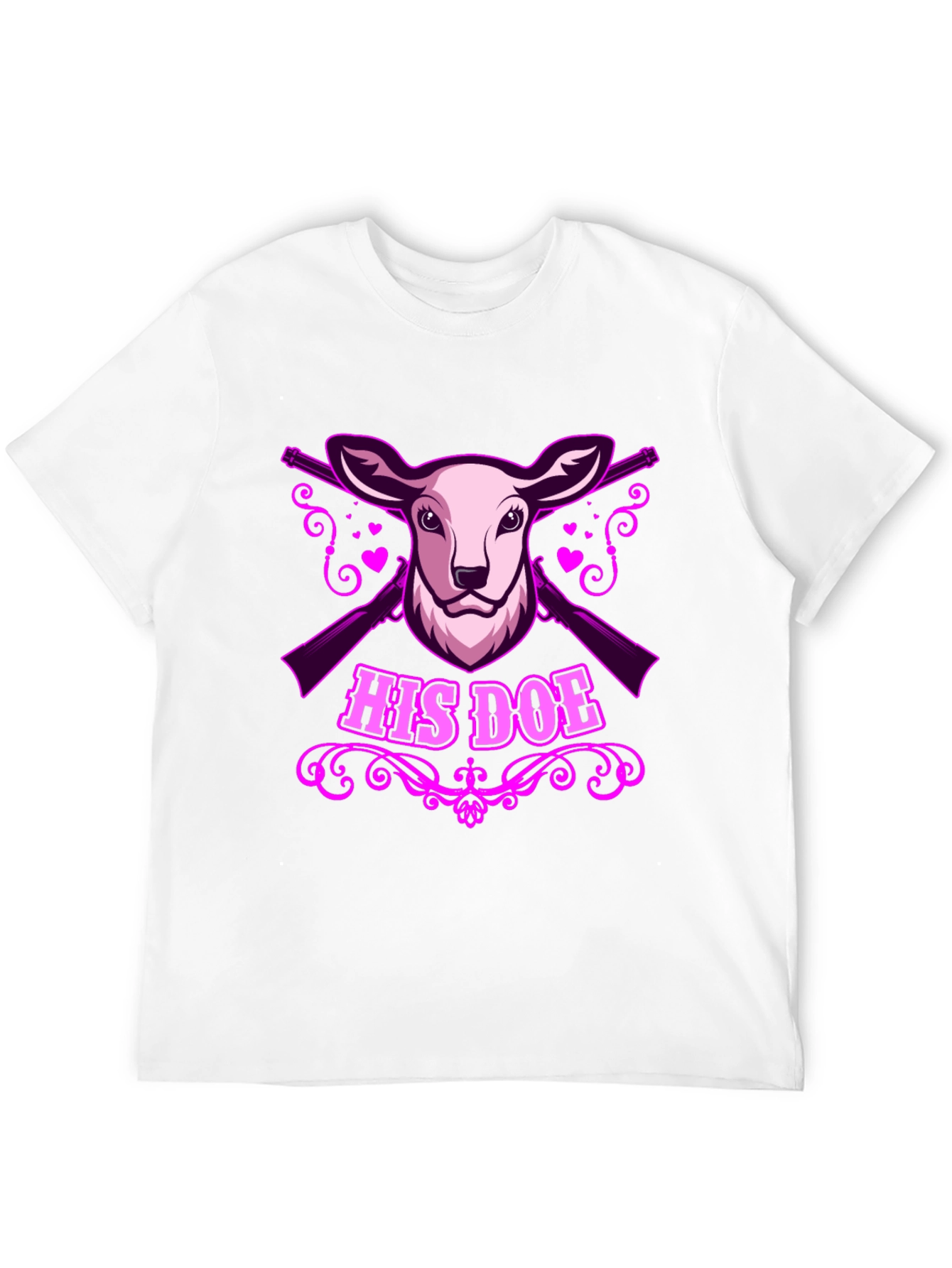 Black His Doe Graphic Tee - Hunting Couple Apparel view 12