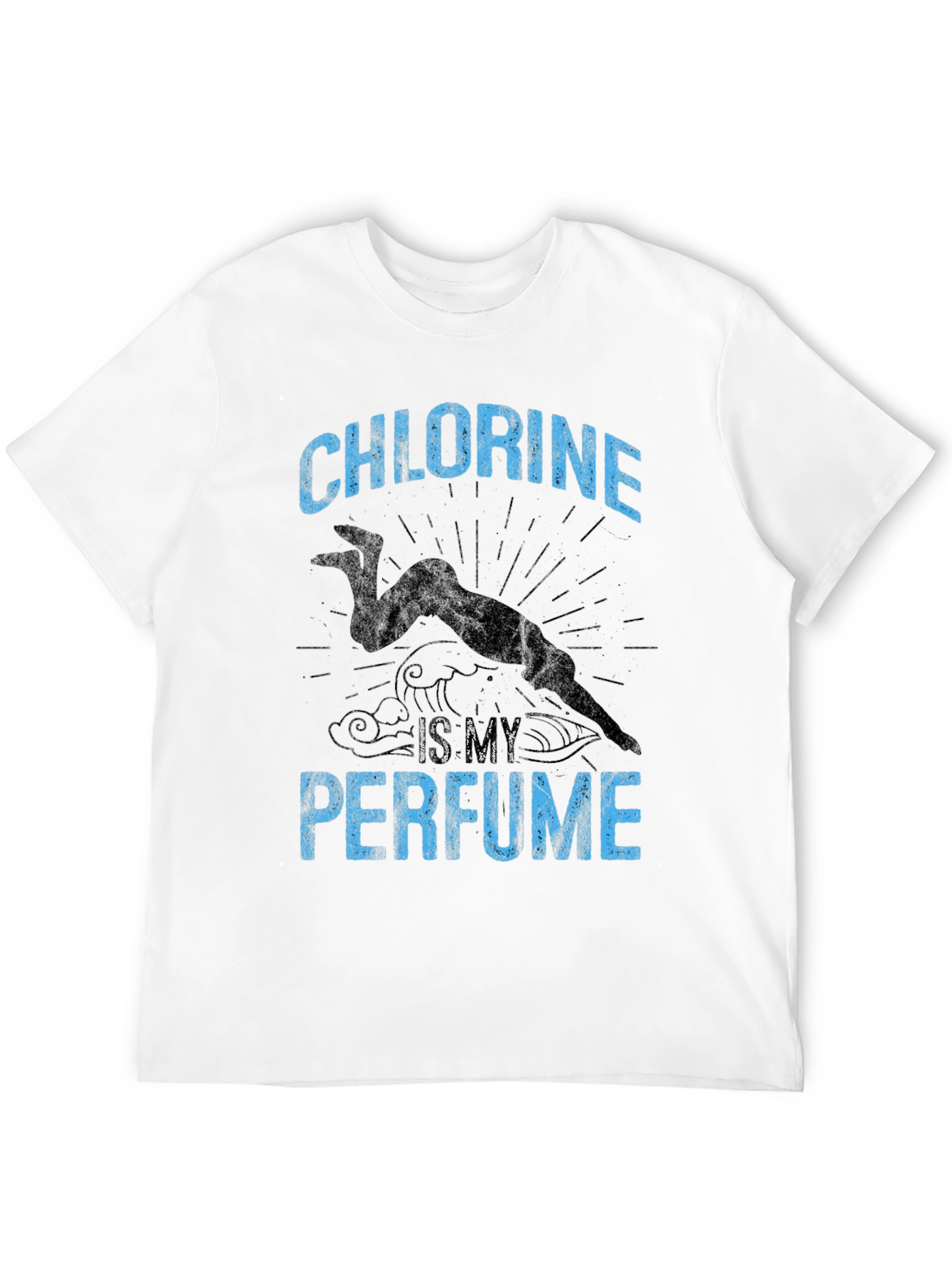 Black Chlorine is My Perfume Funny Swimmer T-Shirt view 12