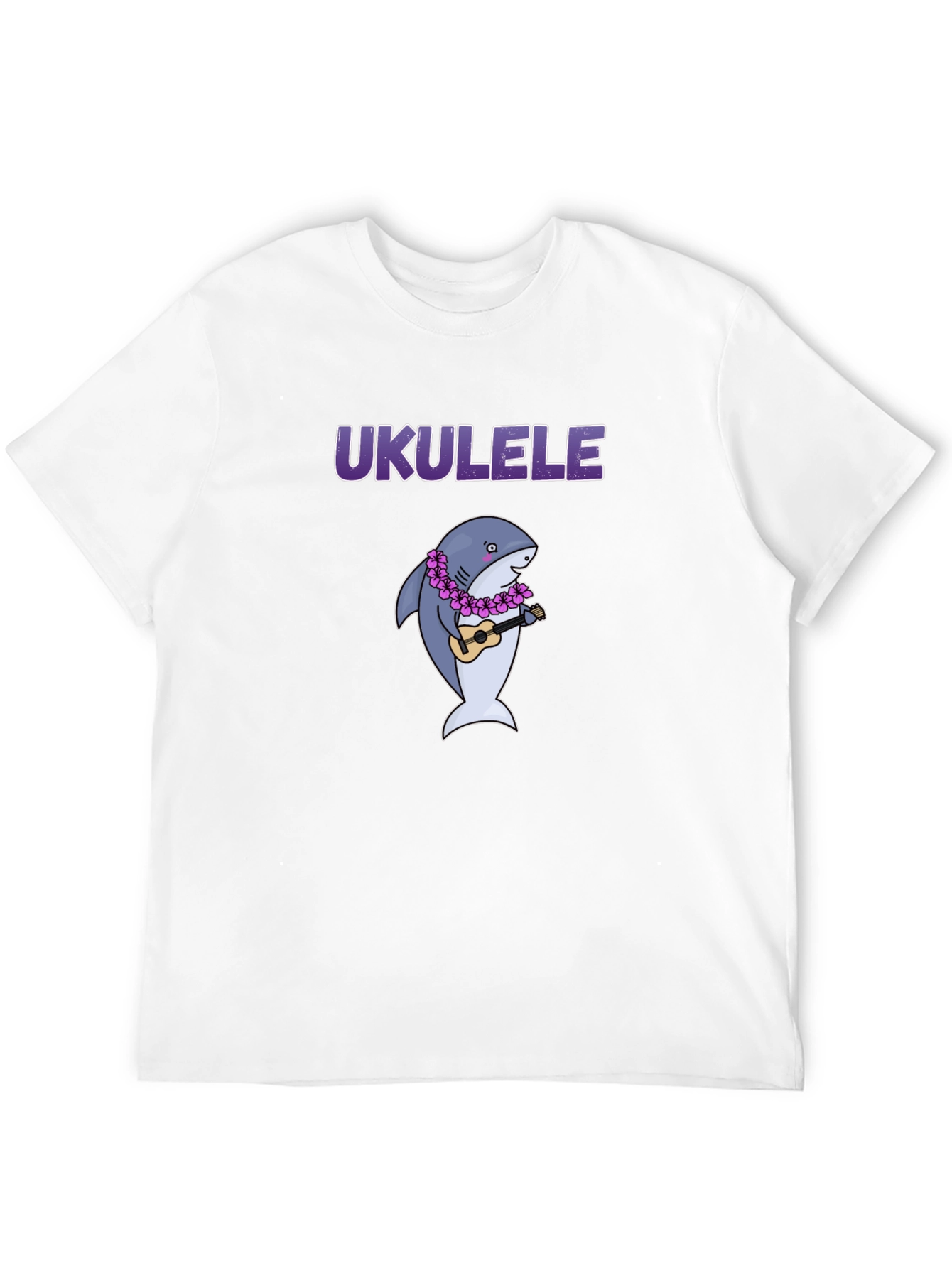 Black Ukulele Shark Graphic T-Shirt view 12