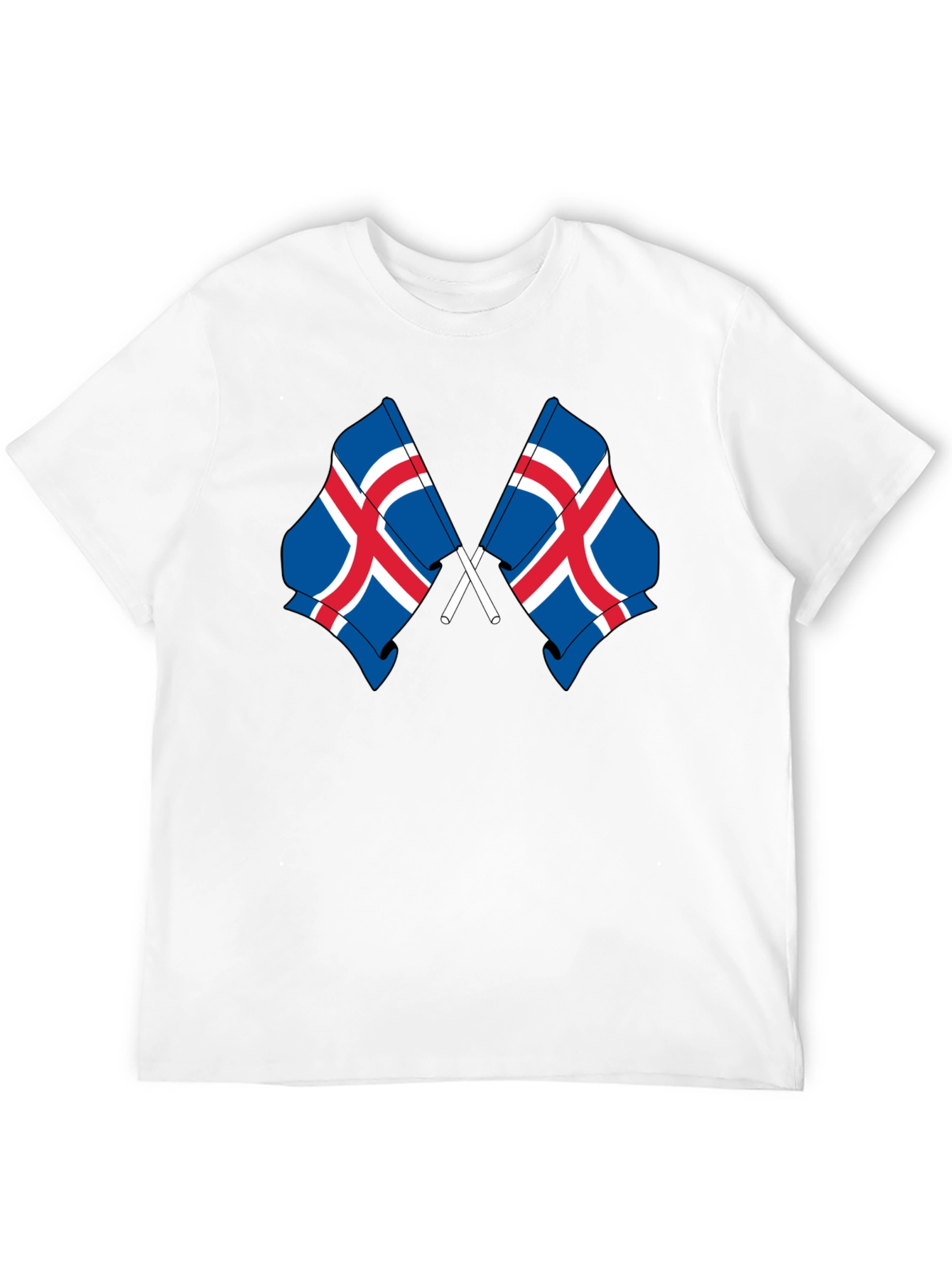 Black Icelandic Flags Graphic Tee - Black Cotton T-Shirt view 12