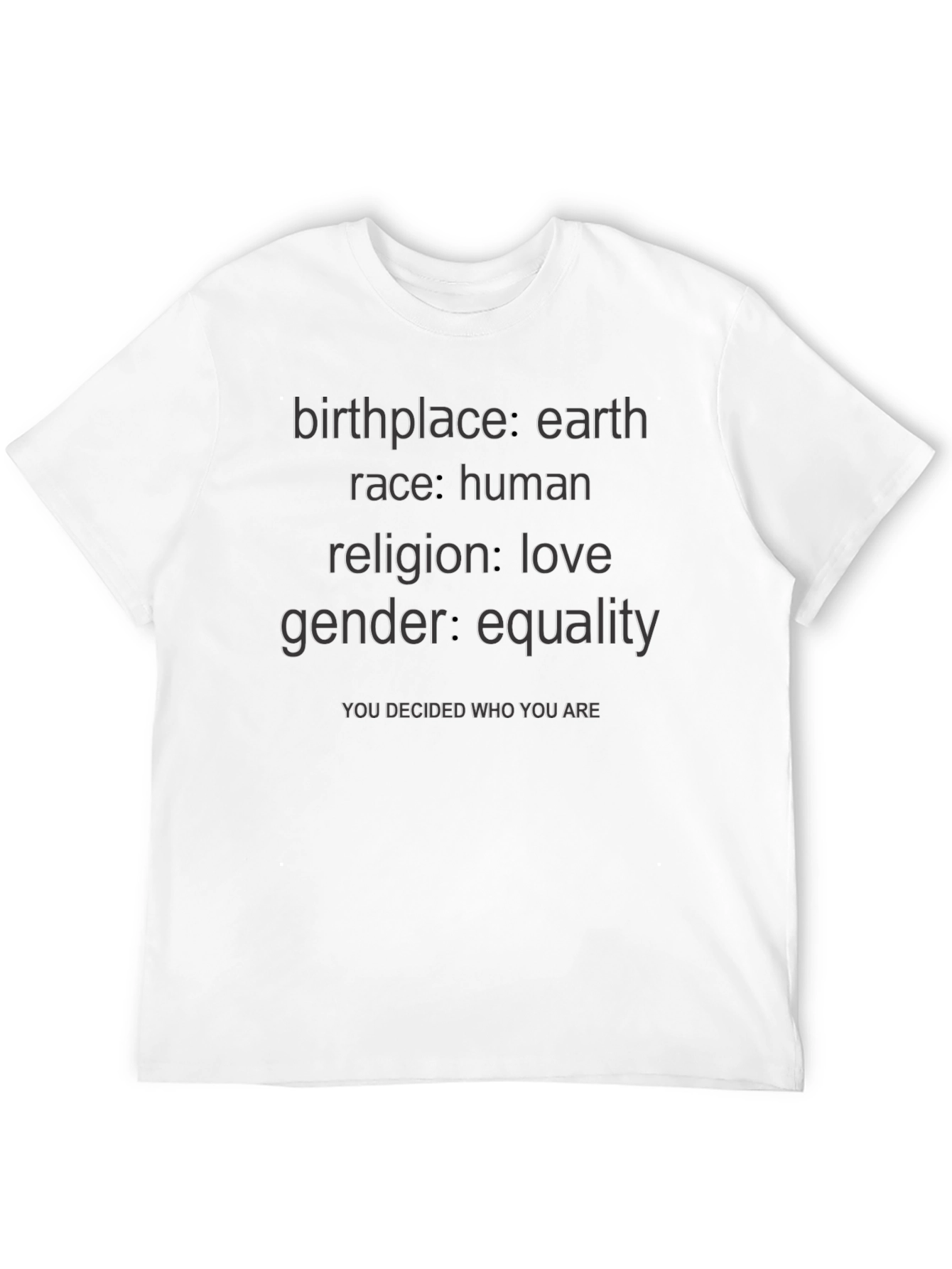 Black Equality T-Shirt: Birthplace Earth, Race Human, Love Religion view 12