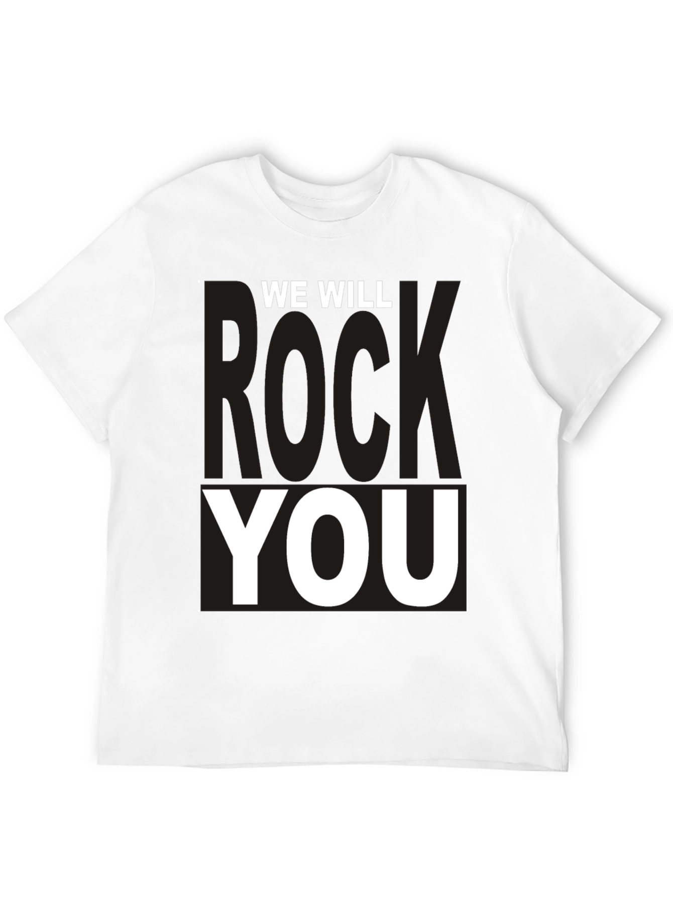 Black We Will Rock You Graphic Tee - Black Cotton T-Shirt view 12