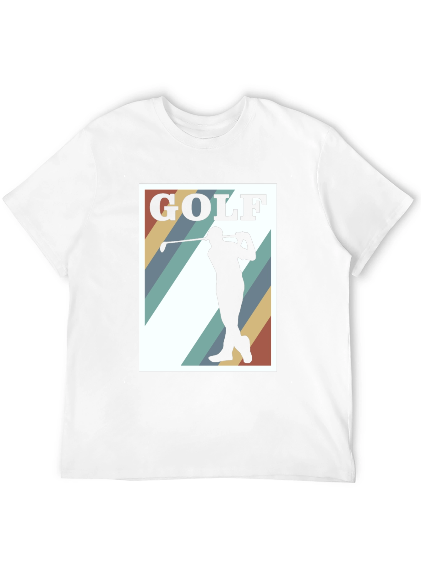 Black Golf Silhouette Tee - Retro Style Golfer T-Shirt view 12