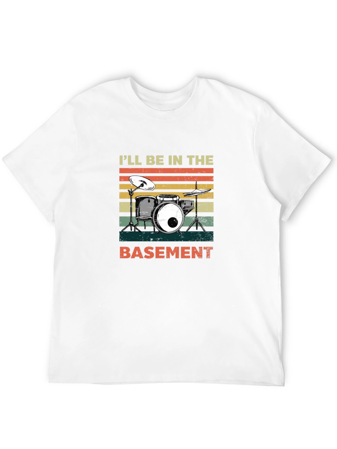 Black I'll Be In The Basement Drummer T-Shirt view 12