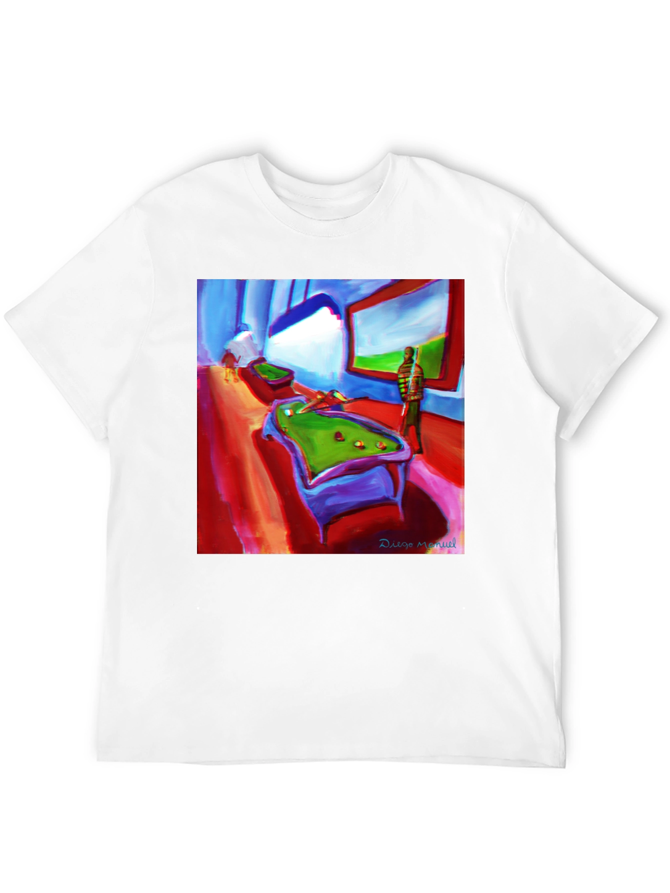 Abstract Pool Hall Painting Graphic T-Shirt - 12